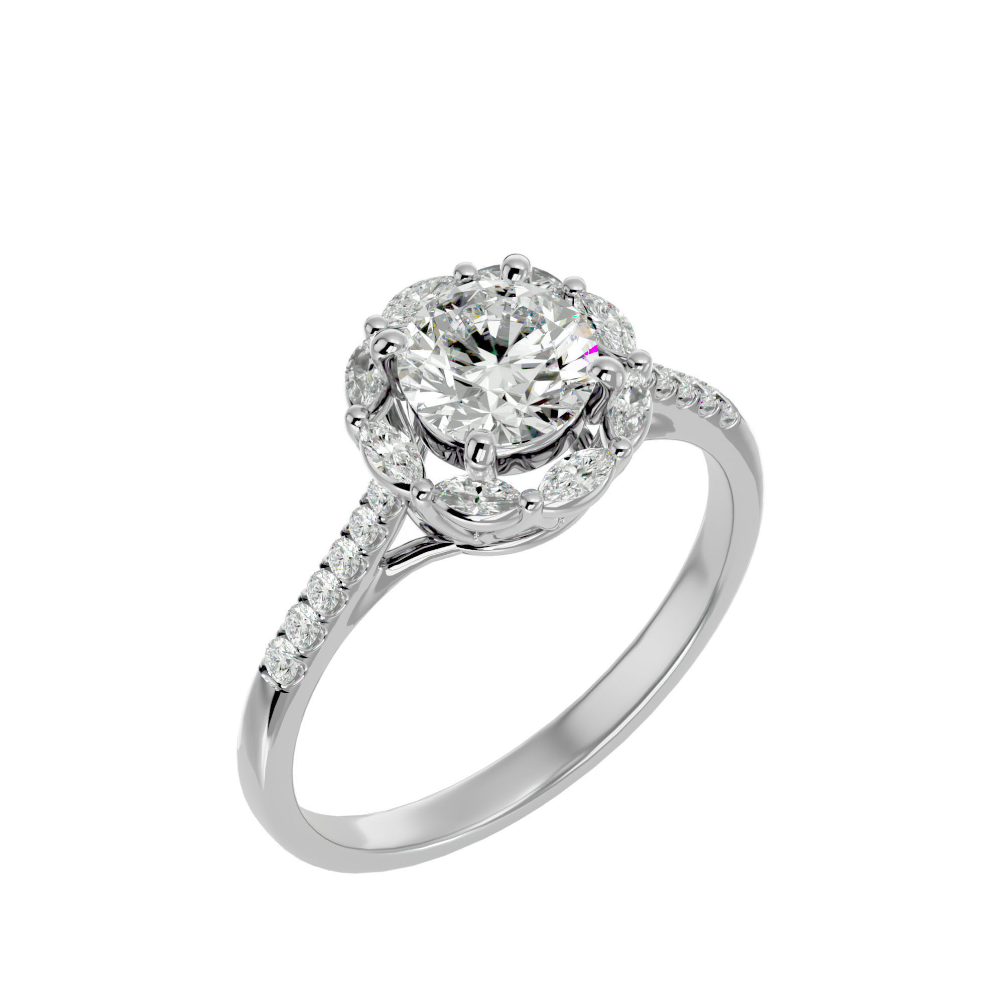 Solitaire ring model 3D print model_11