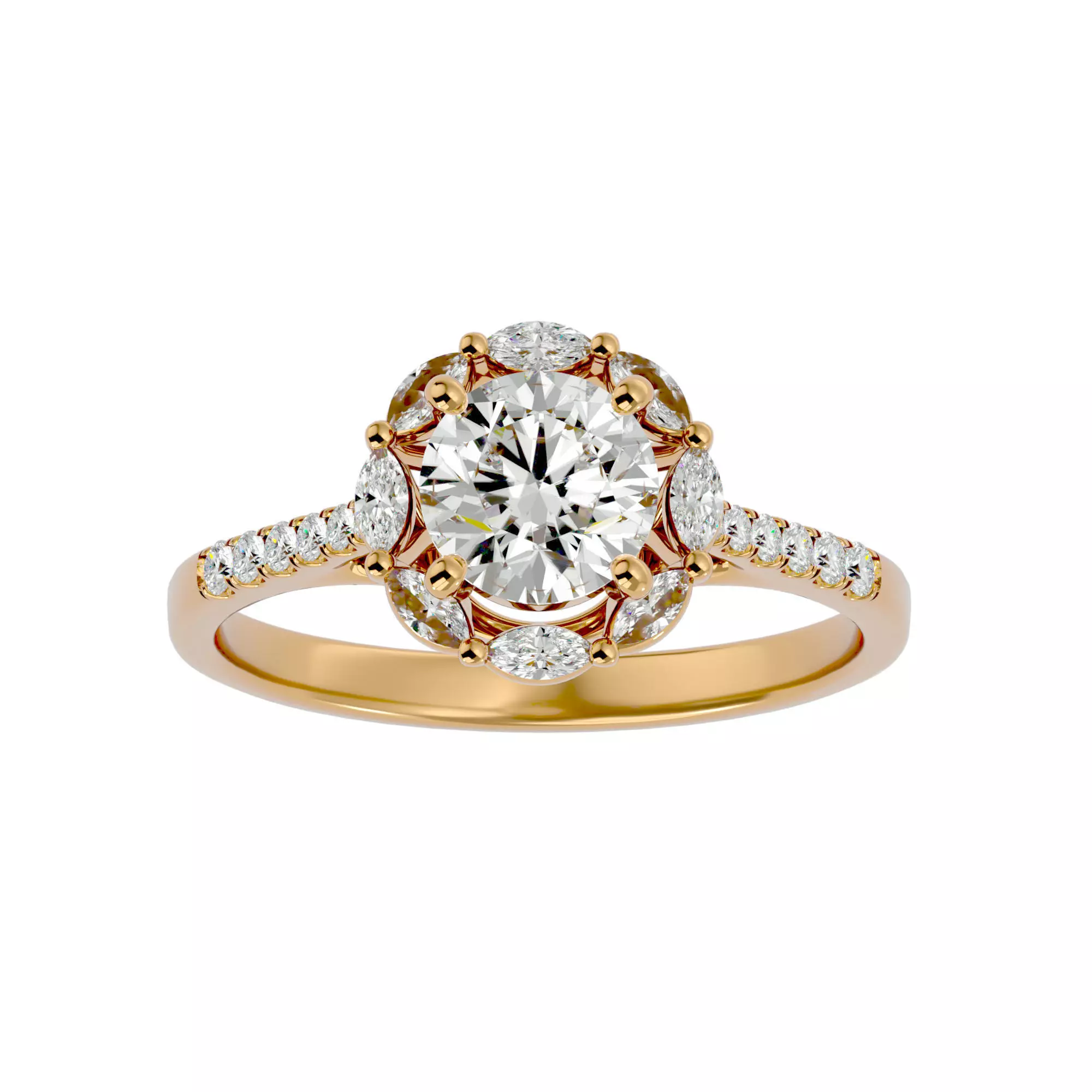 Solitaire ring model 3D print model_0