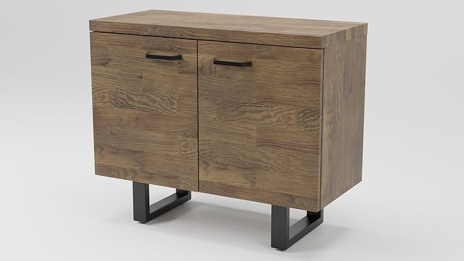 TIMBER 2 Door Sideboard Dark Wood 3D model