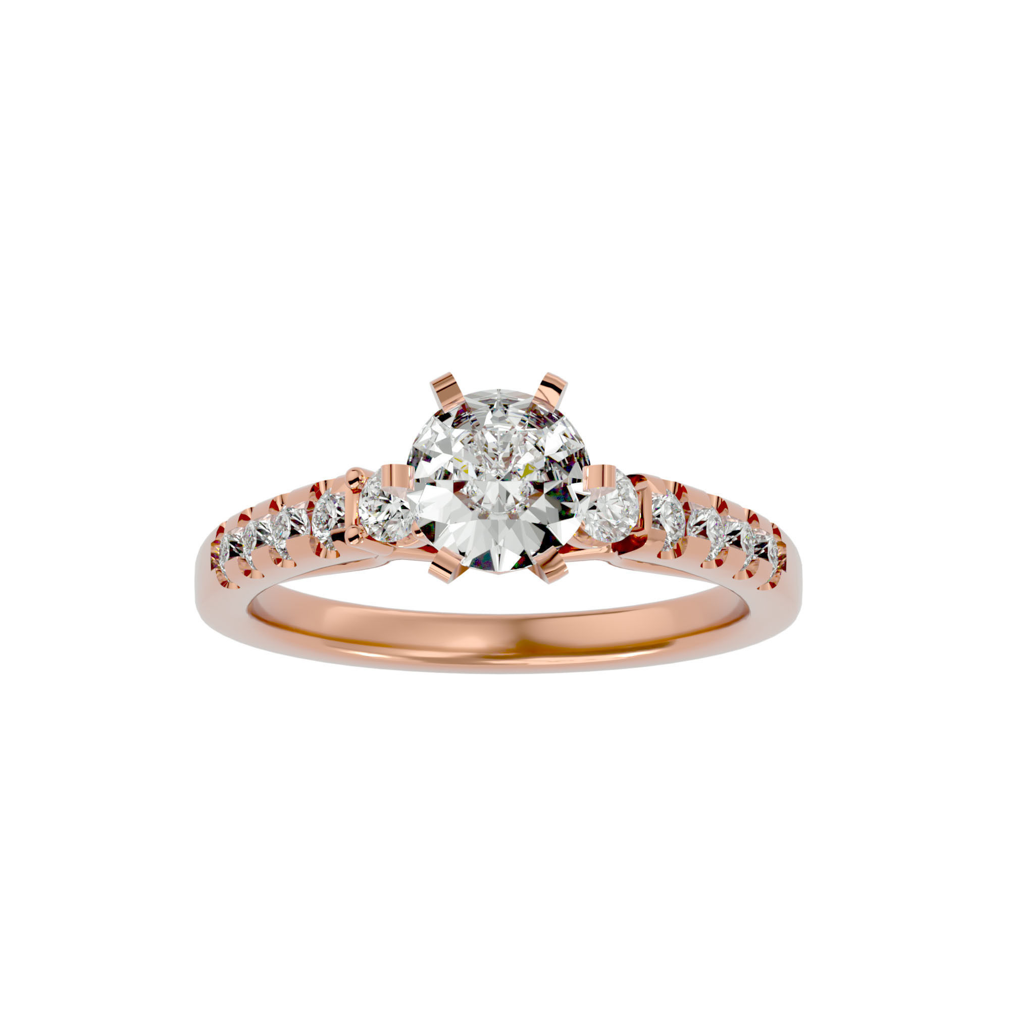 Solitaire ring model 3D print model_3