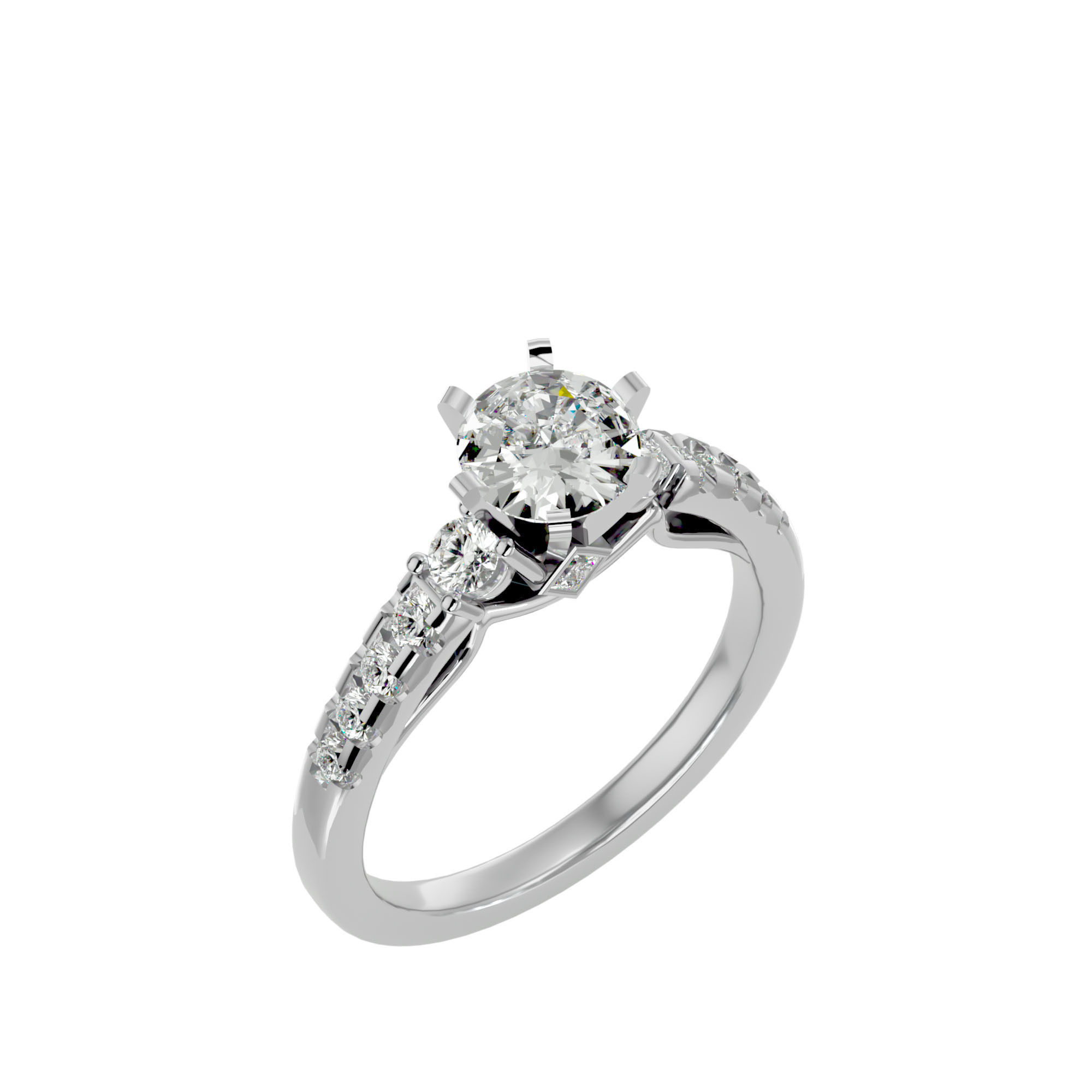 Solitaire ring model 3D print model_11