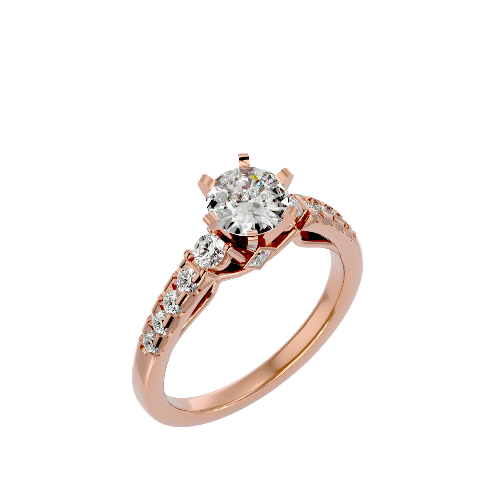 Solitaire ring model 3D print model_13