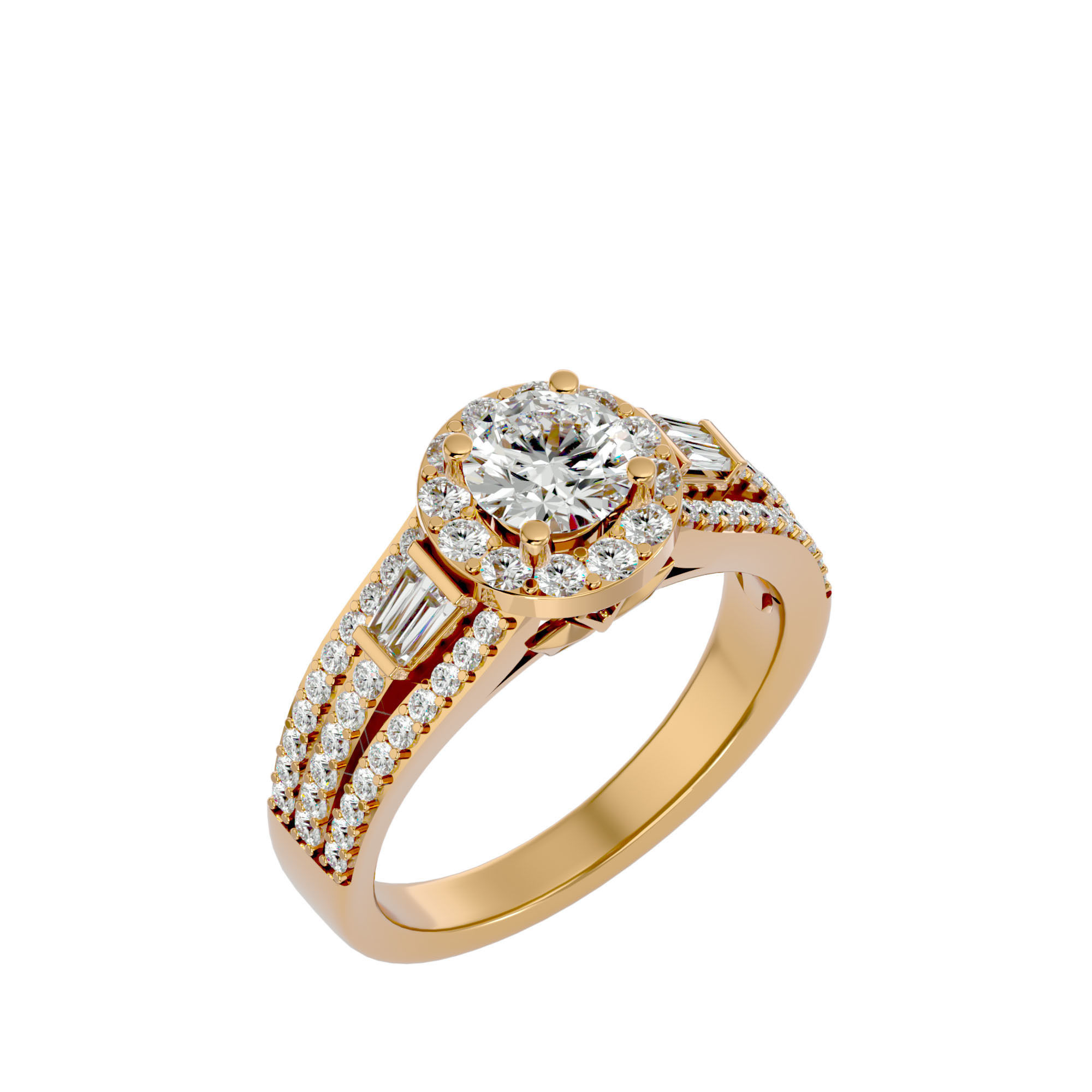 Solitaire ring model 3D print model_12