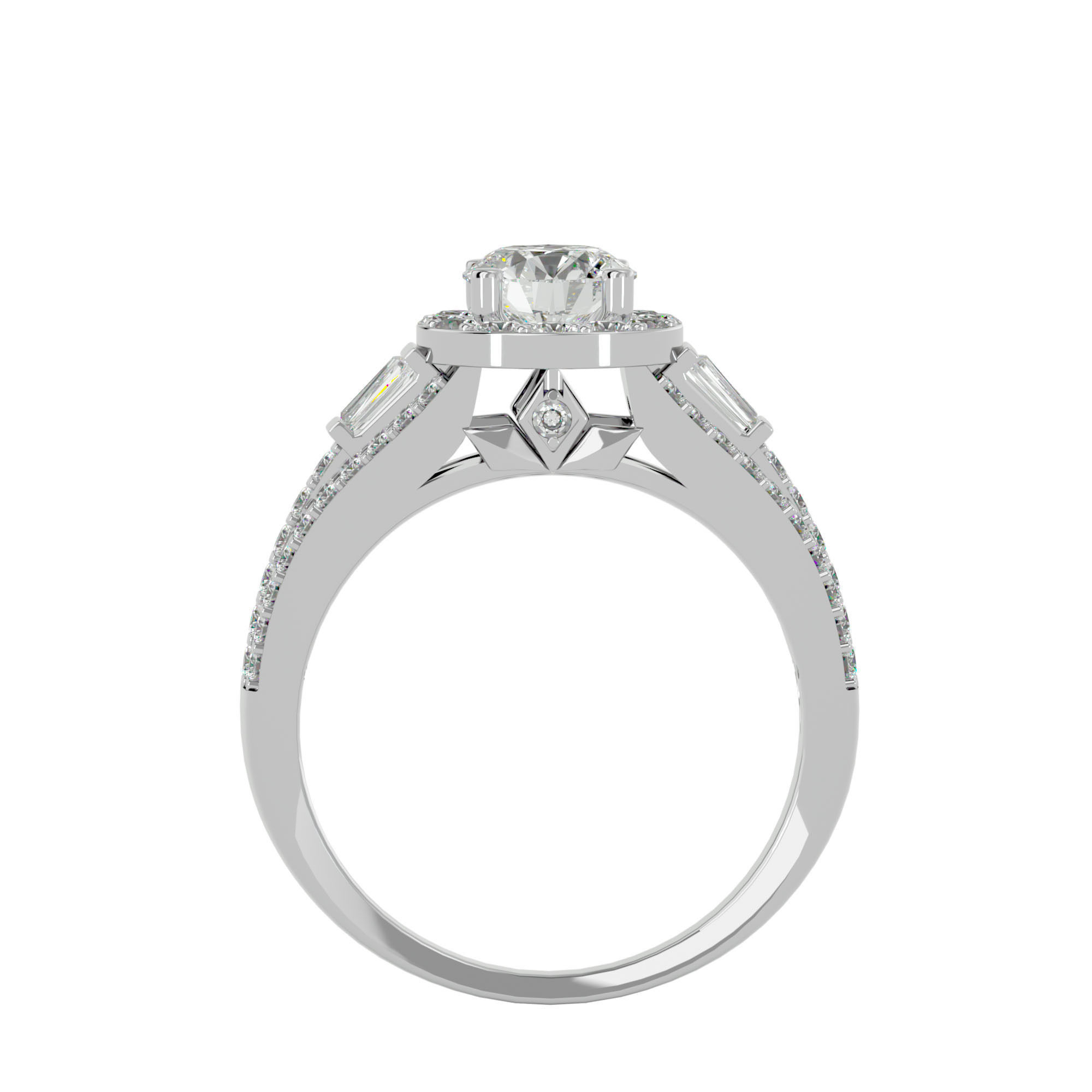 Solitaire ring model 3D print model_5