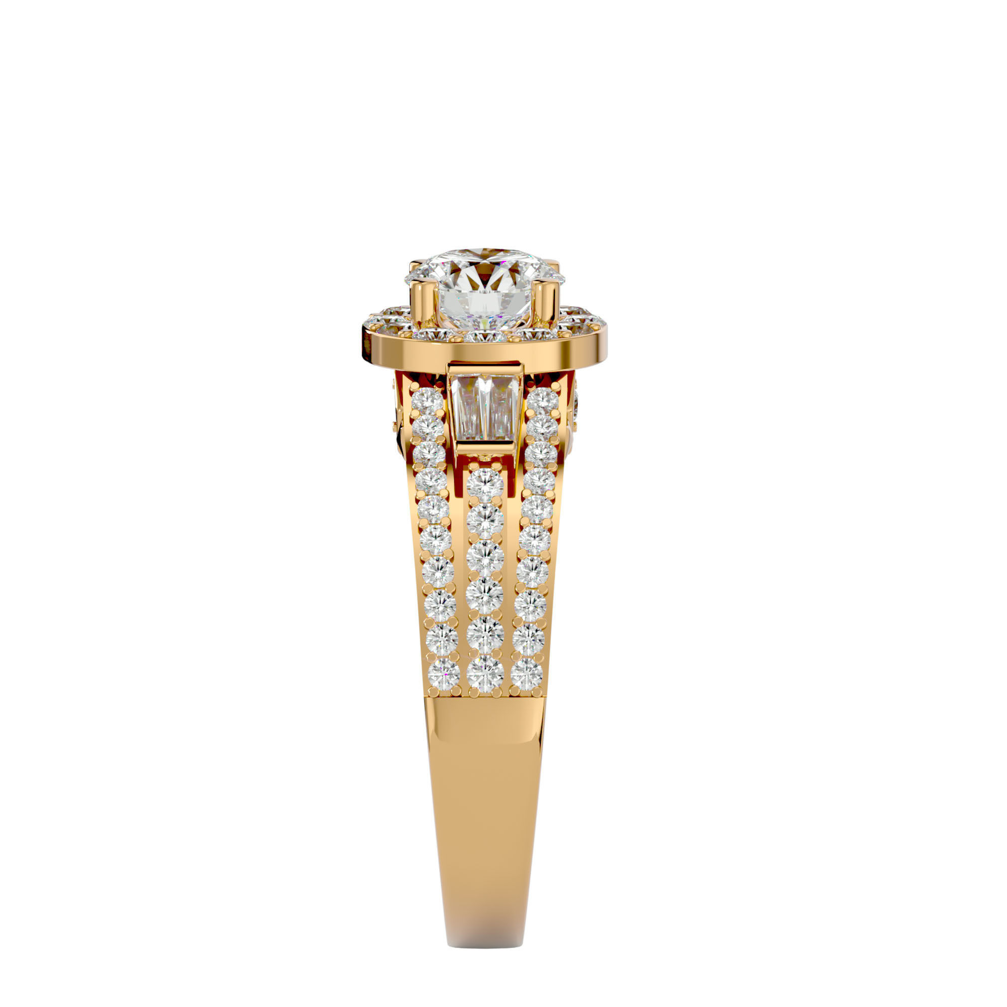 Solitaire ring model 3D print model_8