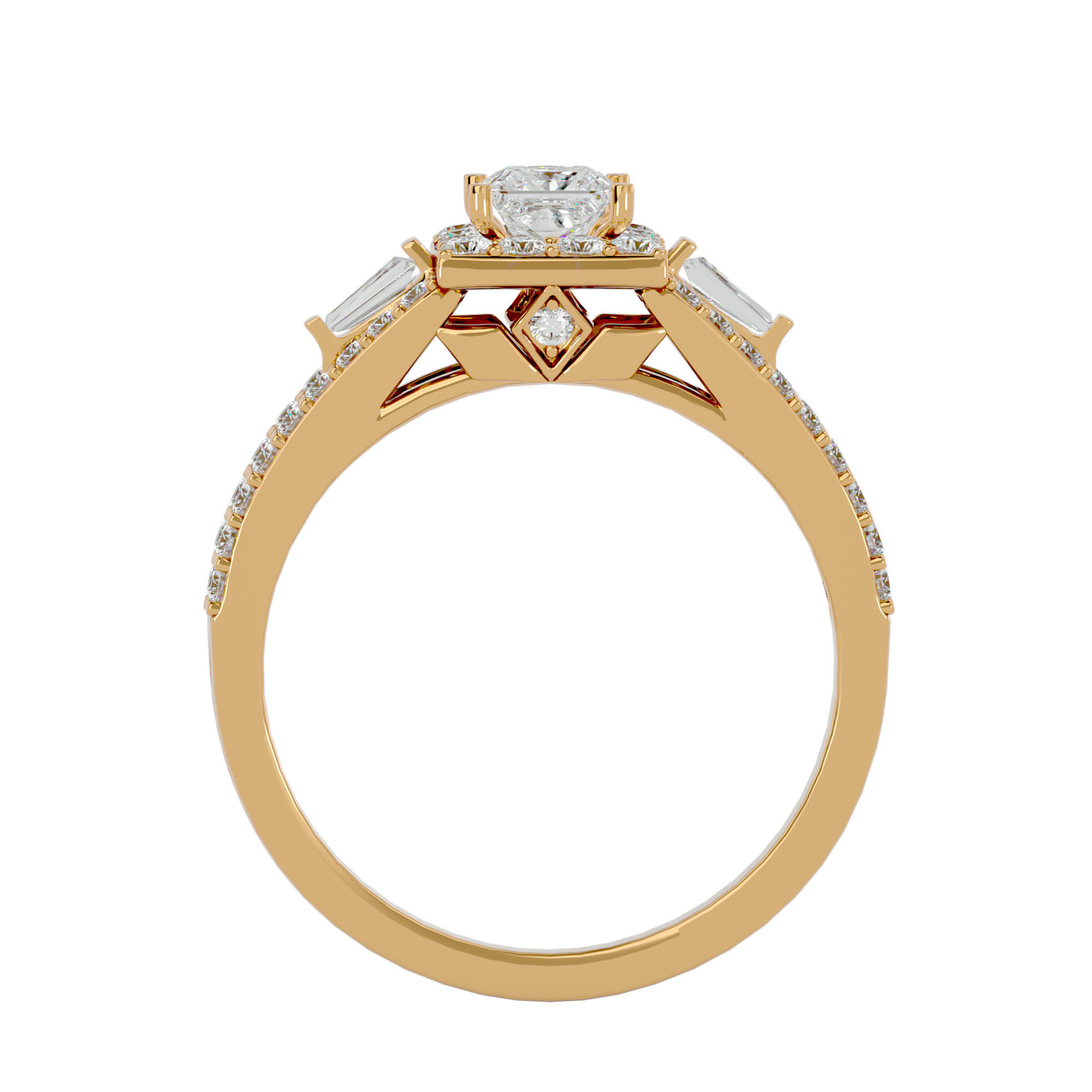 Solitaire ring model 3D print model_6