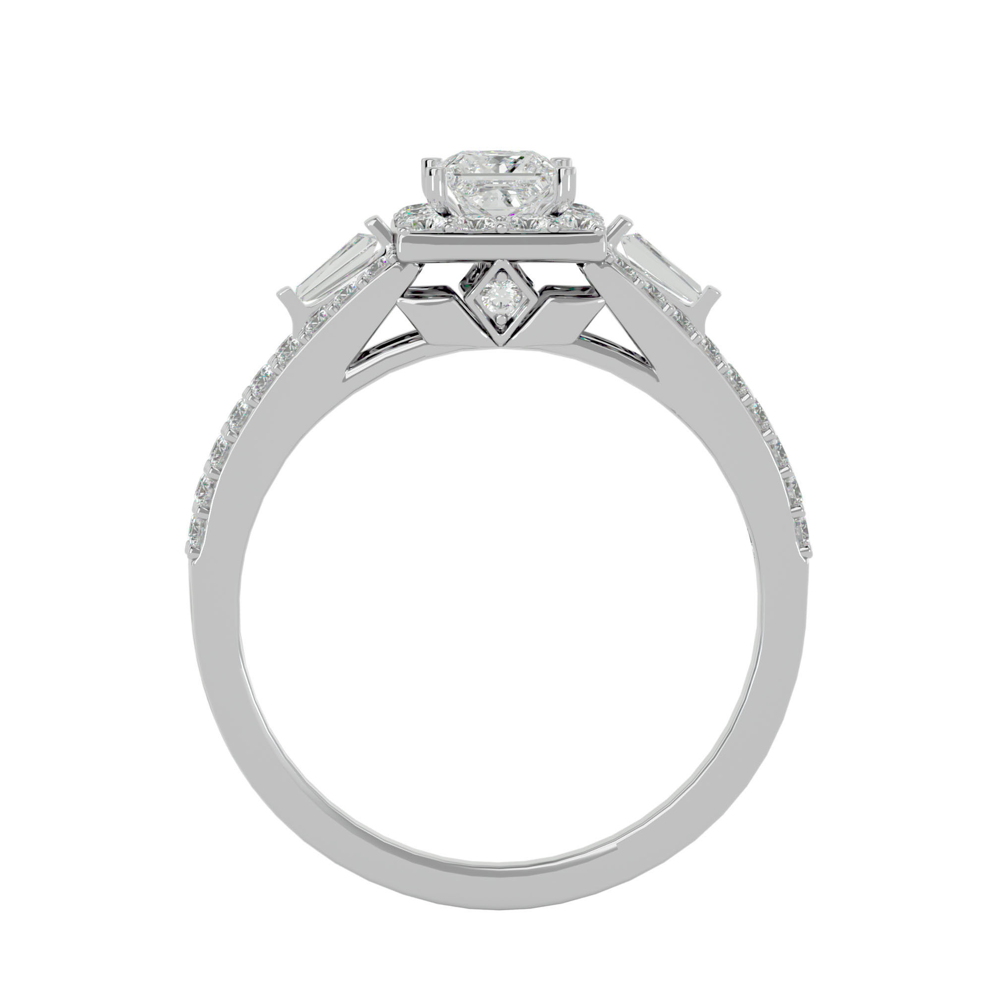 Solitaire ring model 3D print model_5