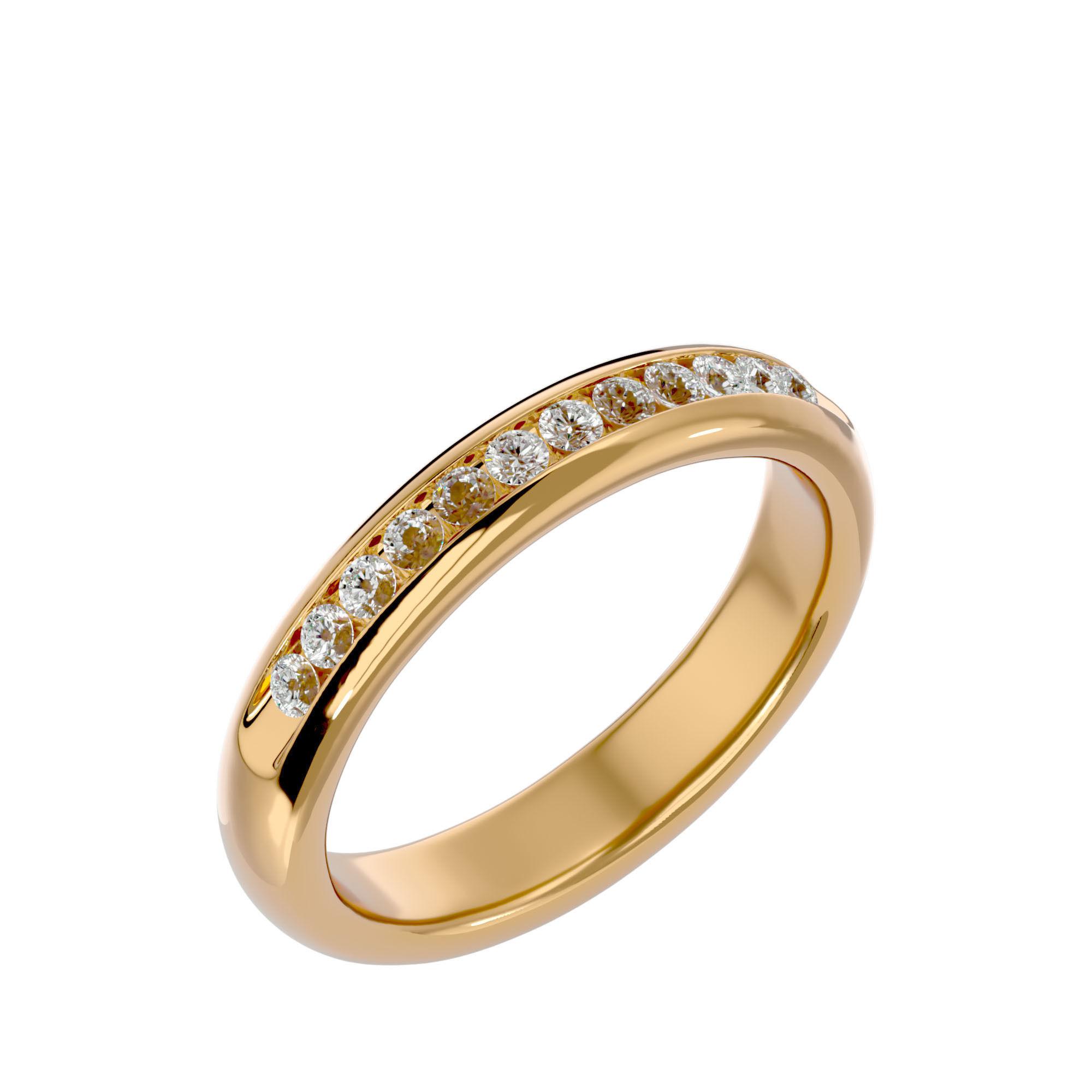 Solitaire ring model 3D print model_12