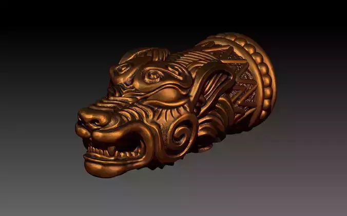 End pieces for bracelets wolf  3D print model 3D model