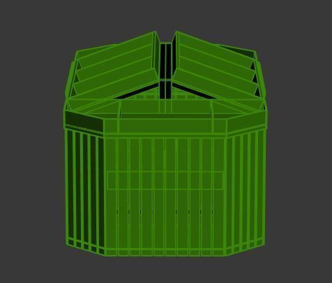 Stall model wooden counter with shelves and drawers Low-poly 3D model_17