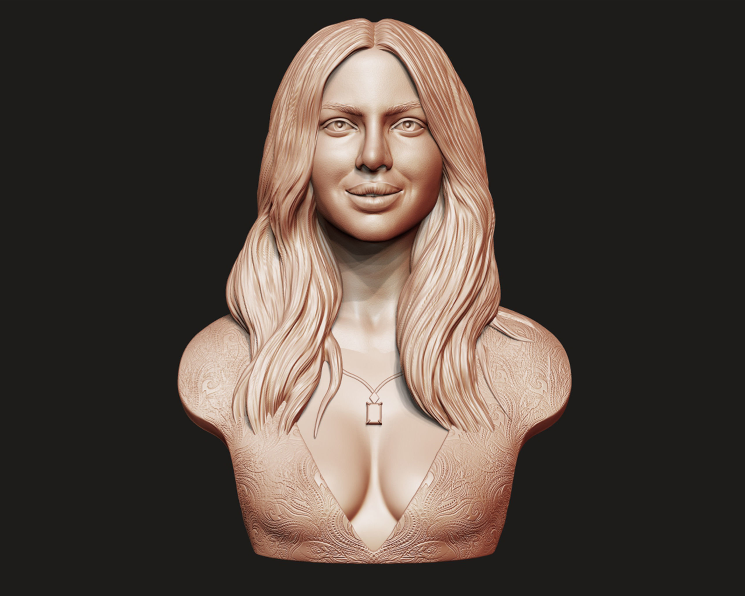 Priyanka Chopra 3D Portrait Sculpture 3D print model_2