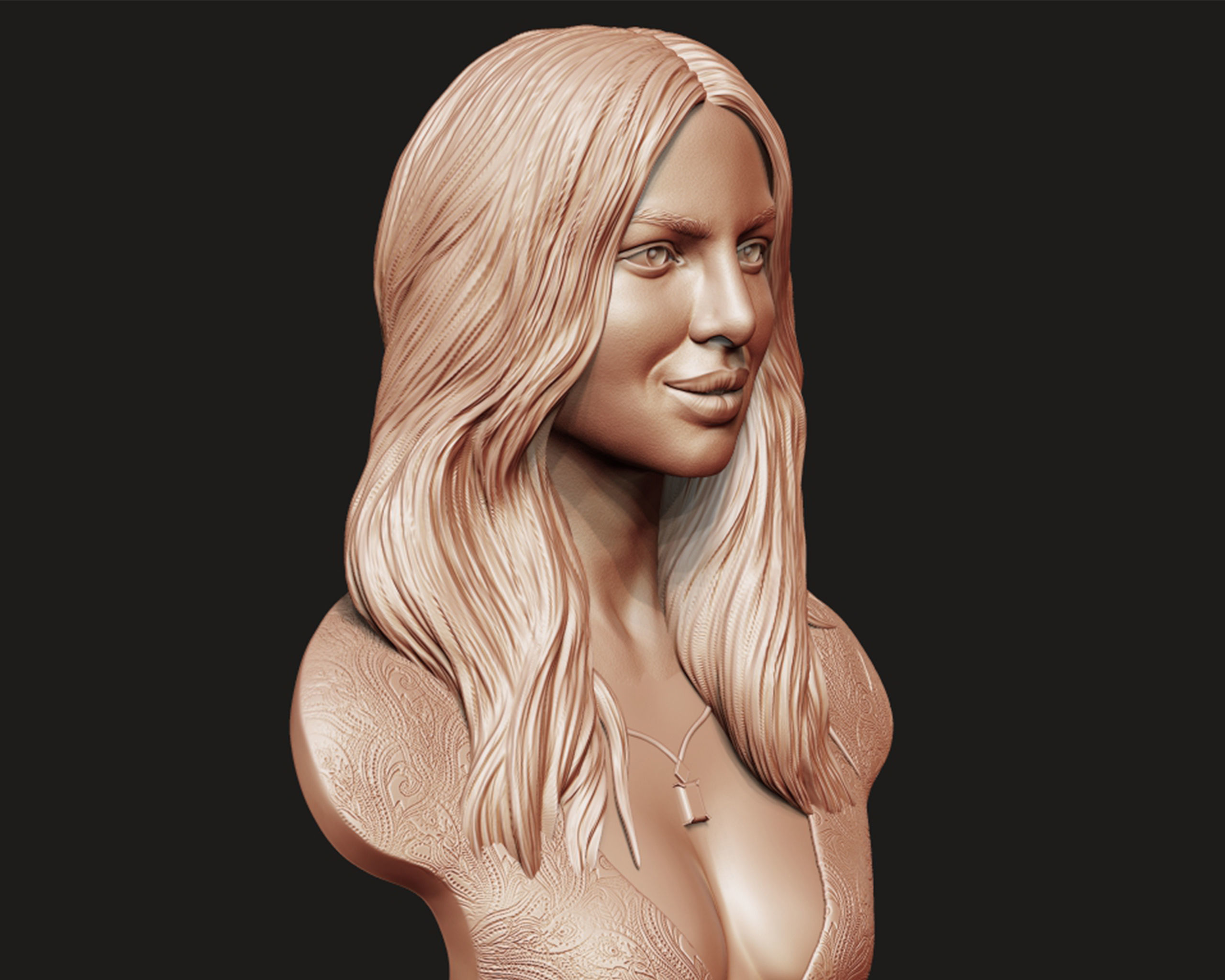Priyanka Chopra 3D Portrait Sculpture 3D print model_3