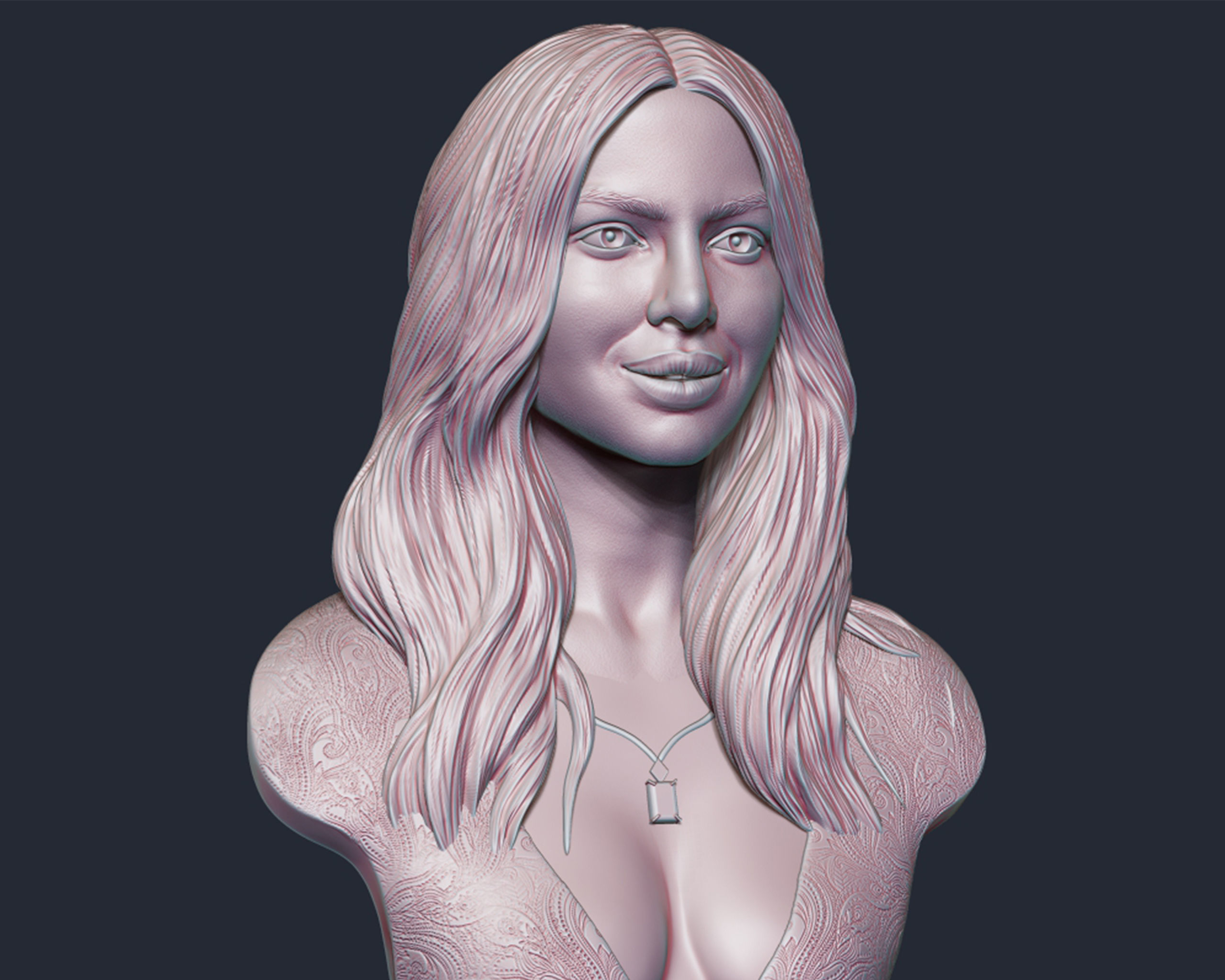 Priyanka Chopra 3D Portrait Sculpture 3D print model_9