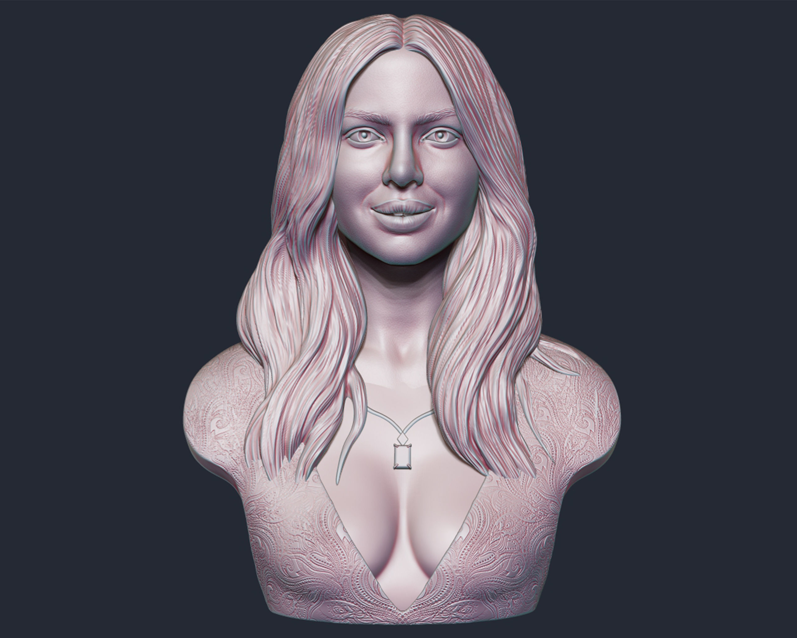 Priyanka Chopra 3D Portrait Sculpture 3D print model_8