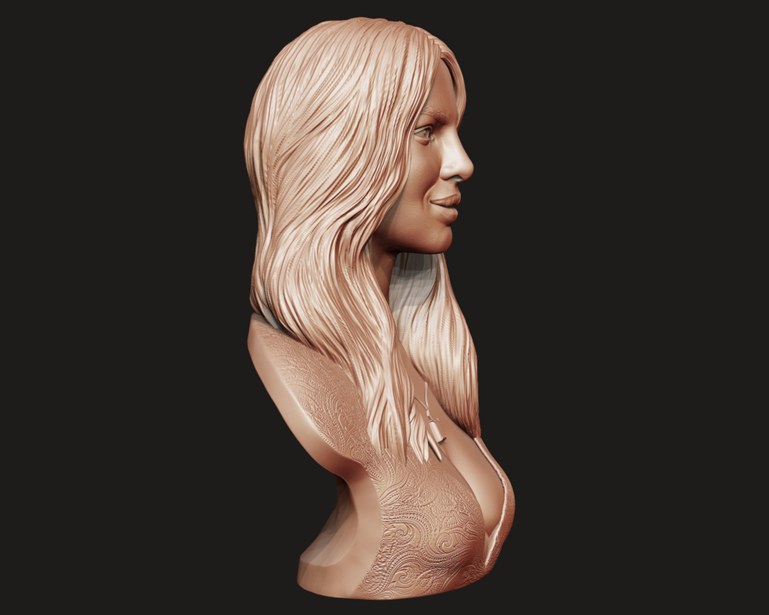 Priyanka Chopra 3D Portrait Sculpture 3D print model_4