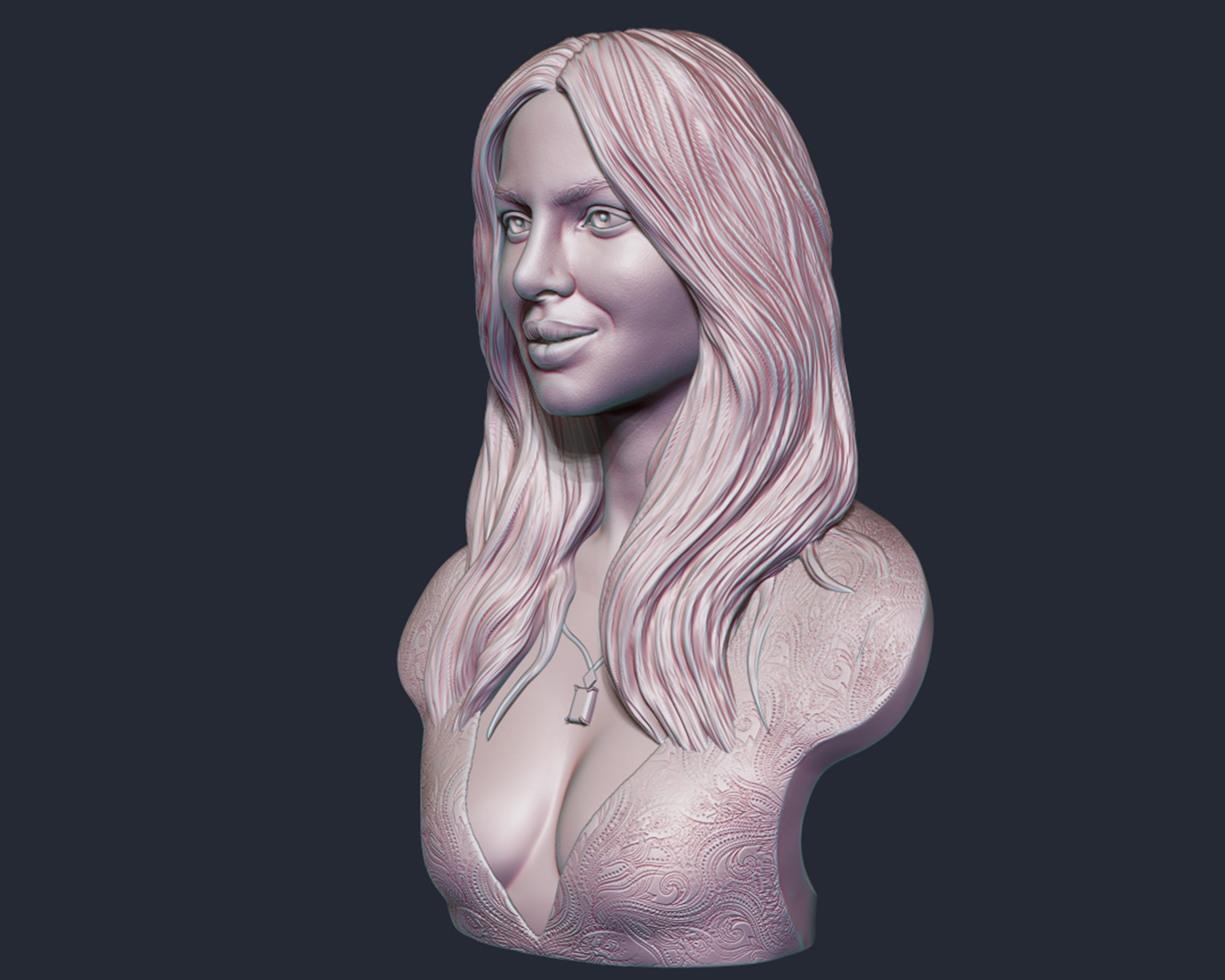 Priyanka Chopra 3D Portrait Sculpture 3D print model_13