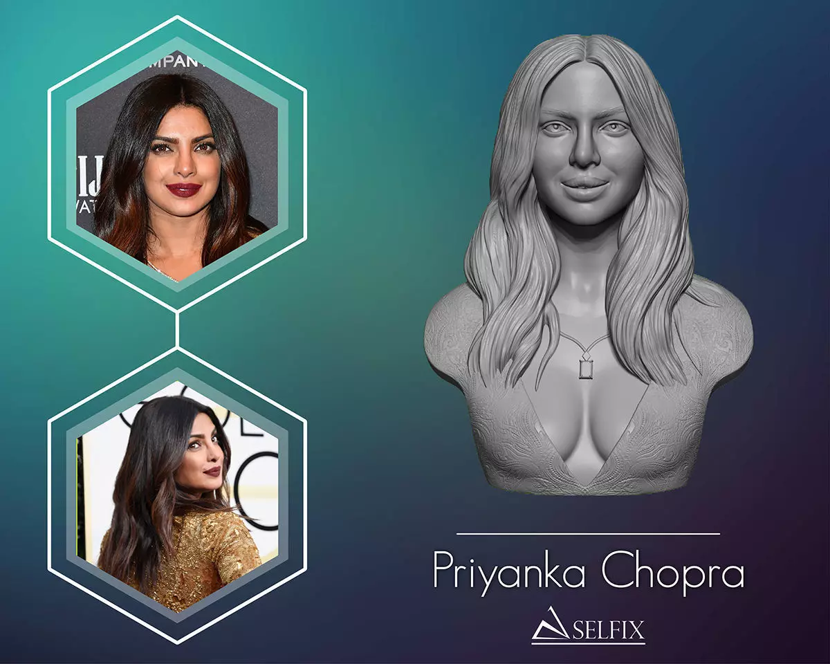 Priyanka Chopra 3D Portrait Sculpture 3D print model_0