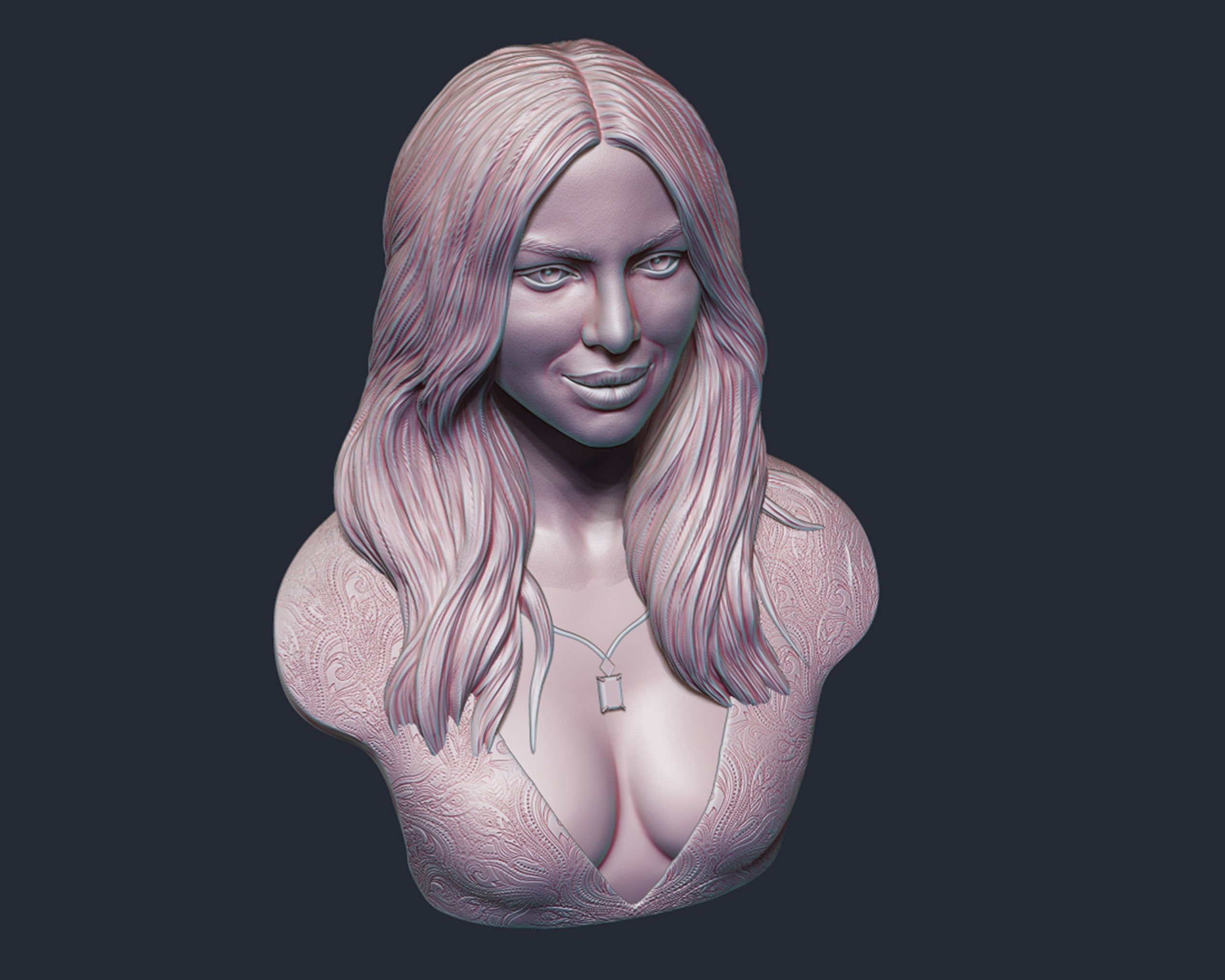 Priyanka Chopra 3D Portrait Sculpture 3D print model_16