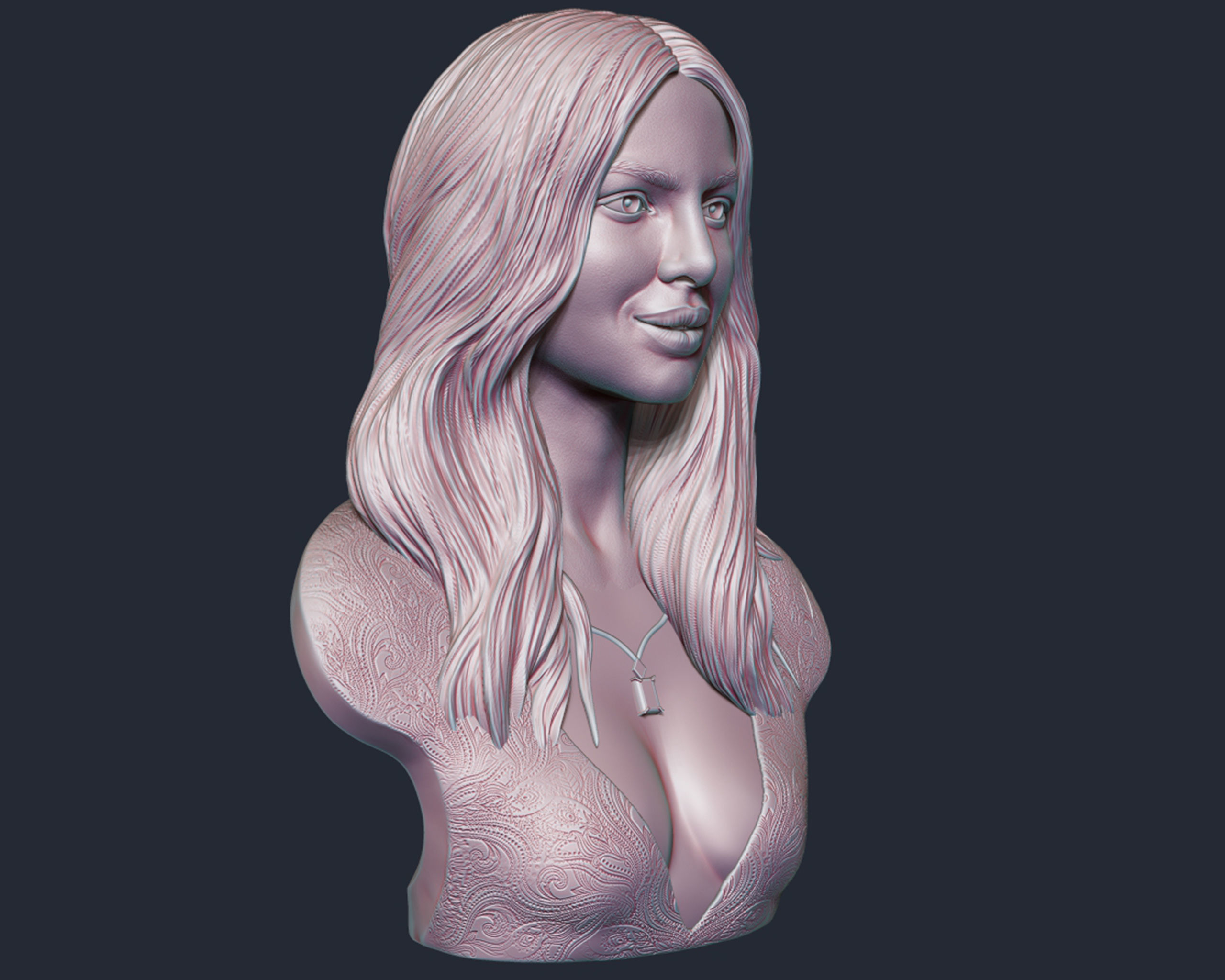 Priyanka Chopra 3D Portrait Sculpture 3D print model_10