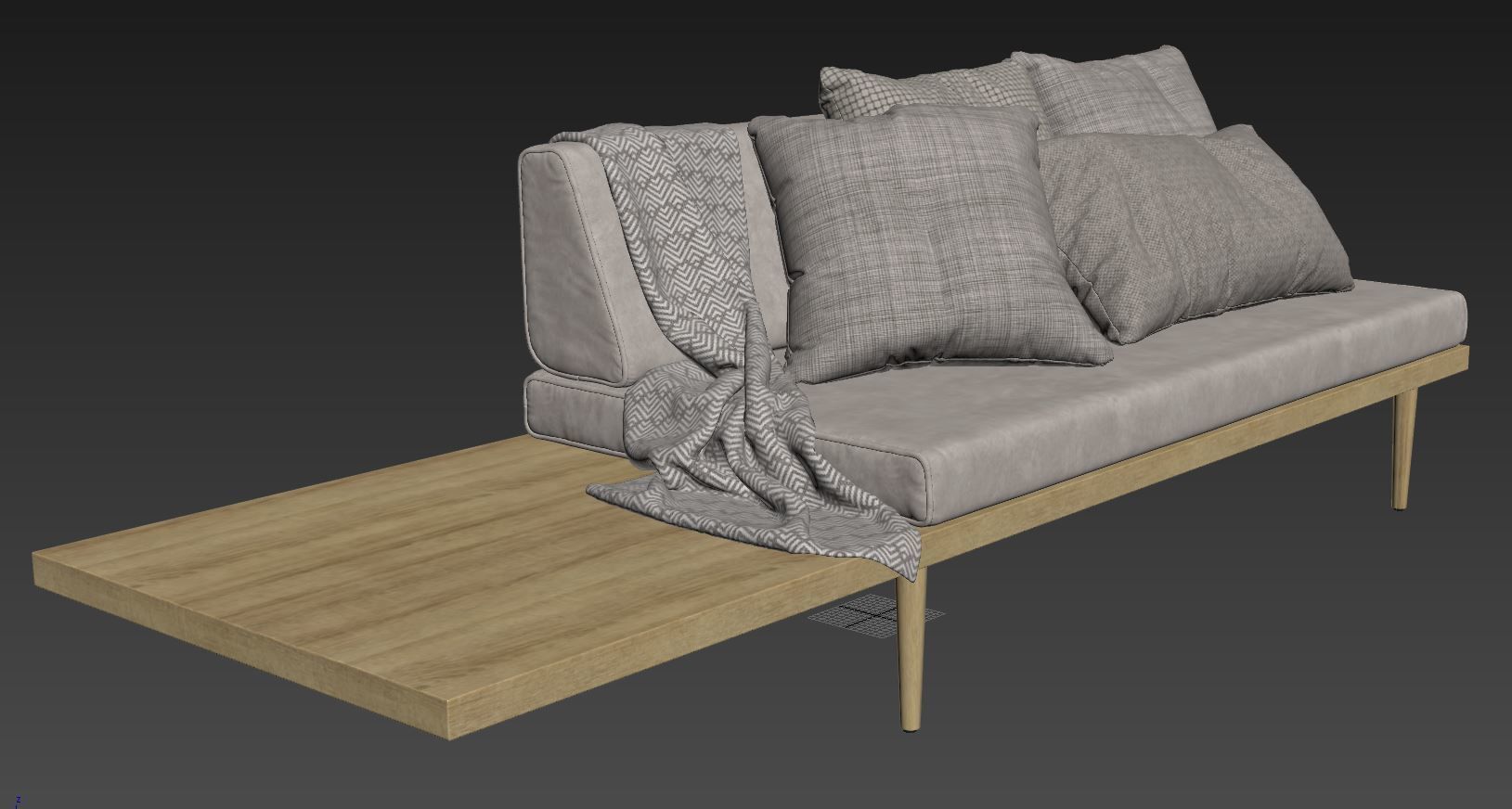 Daybed sectional by Casara Modern 3D model_13