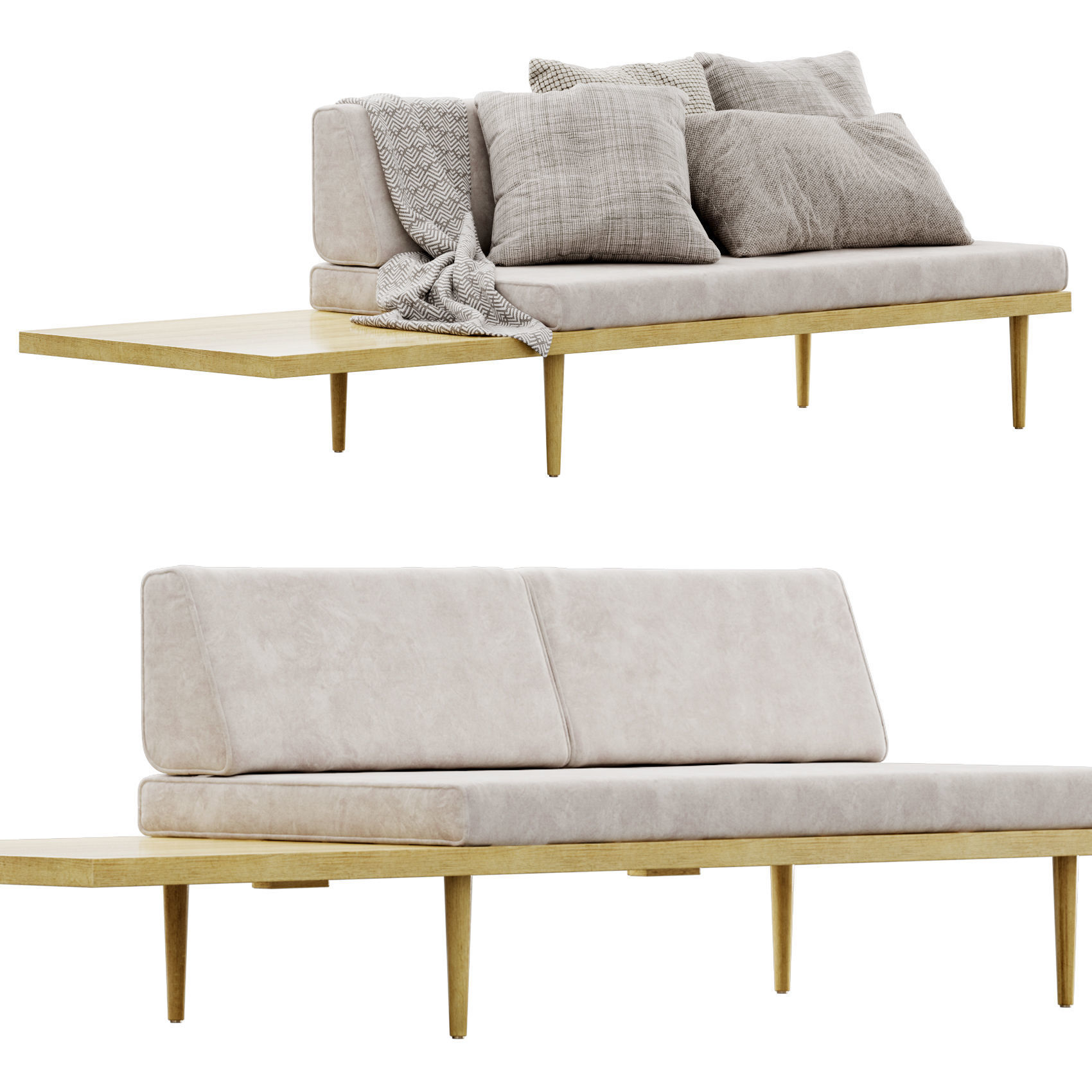 Daybed sectional by Casara Modern 3D model_1