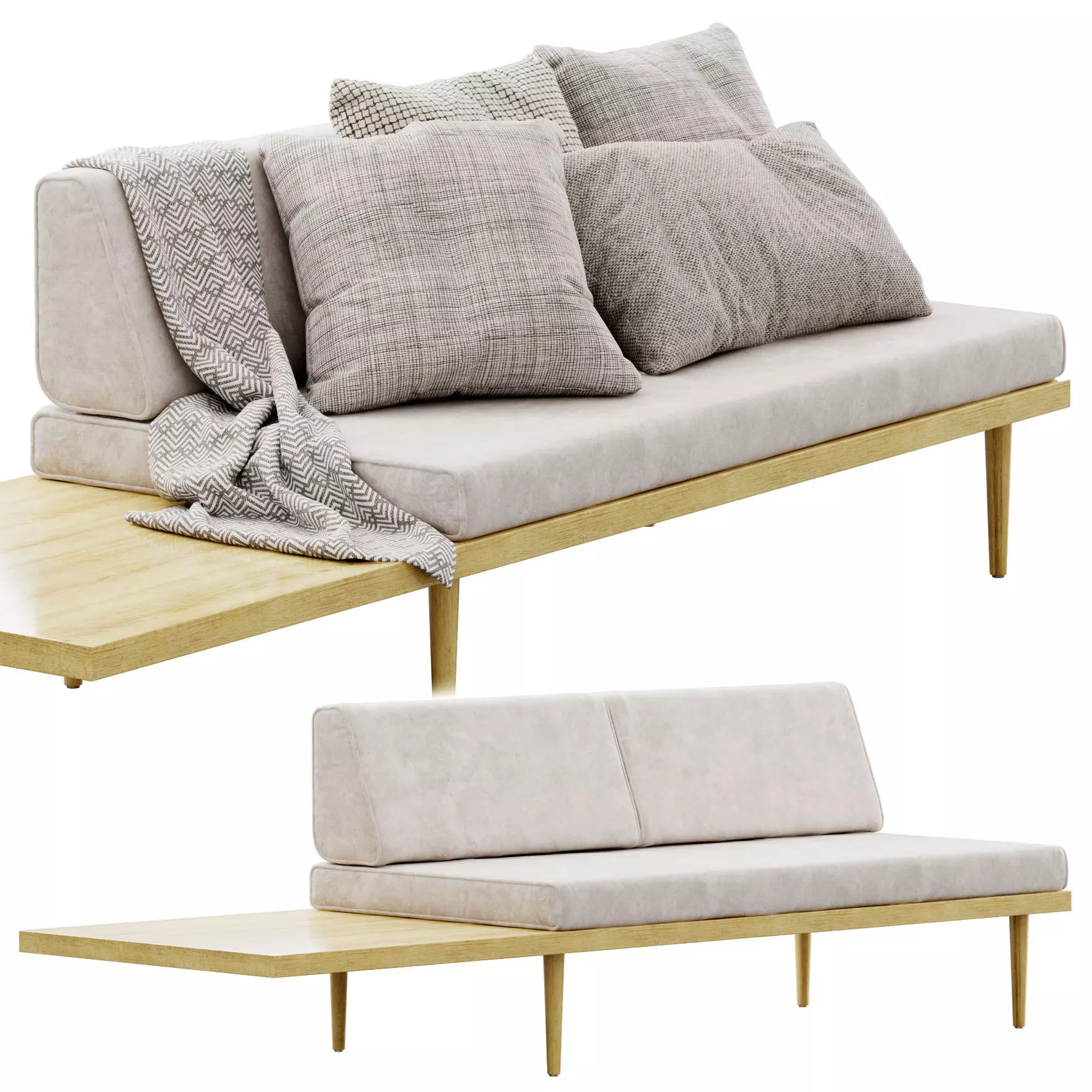 Daybed sectional by Casara Modern 3D model_0