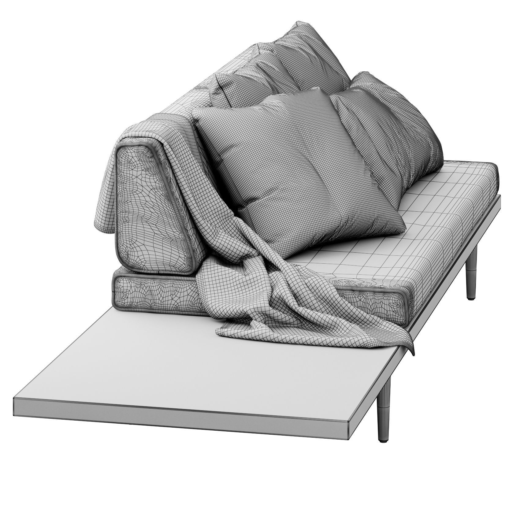 Daybed sectional by Casara Modern 3D model_3