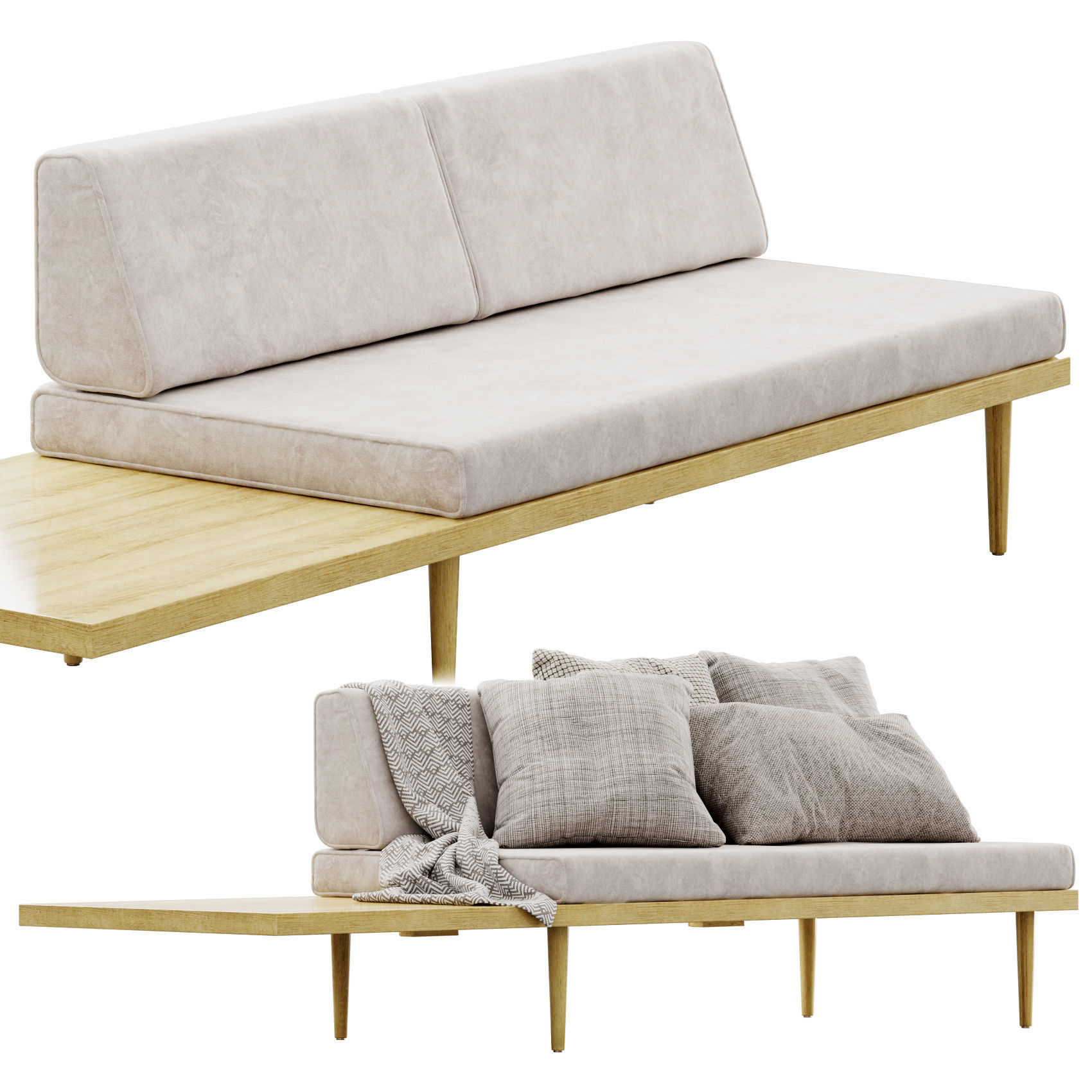 Daybed sectional by Casara Modern 3D model_7