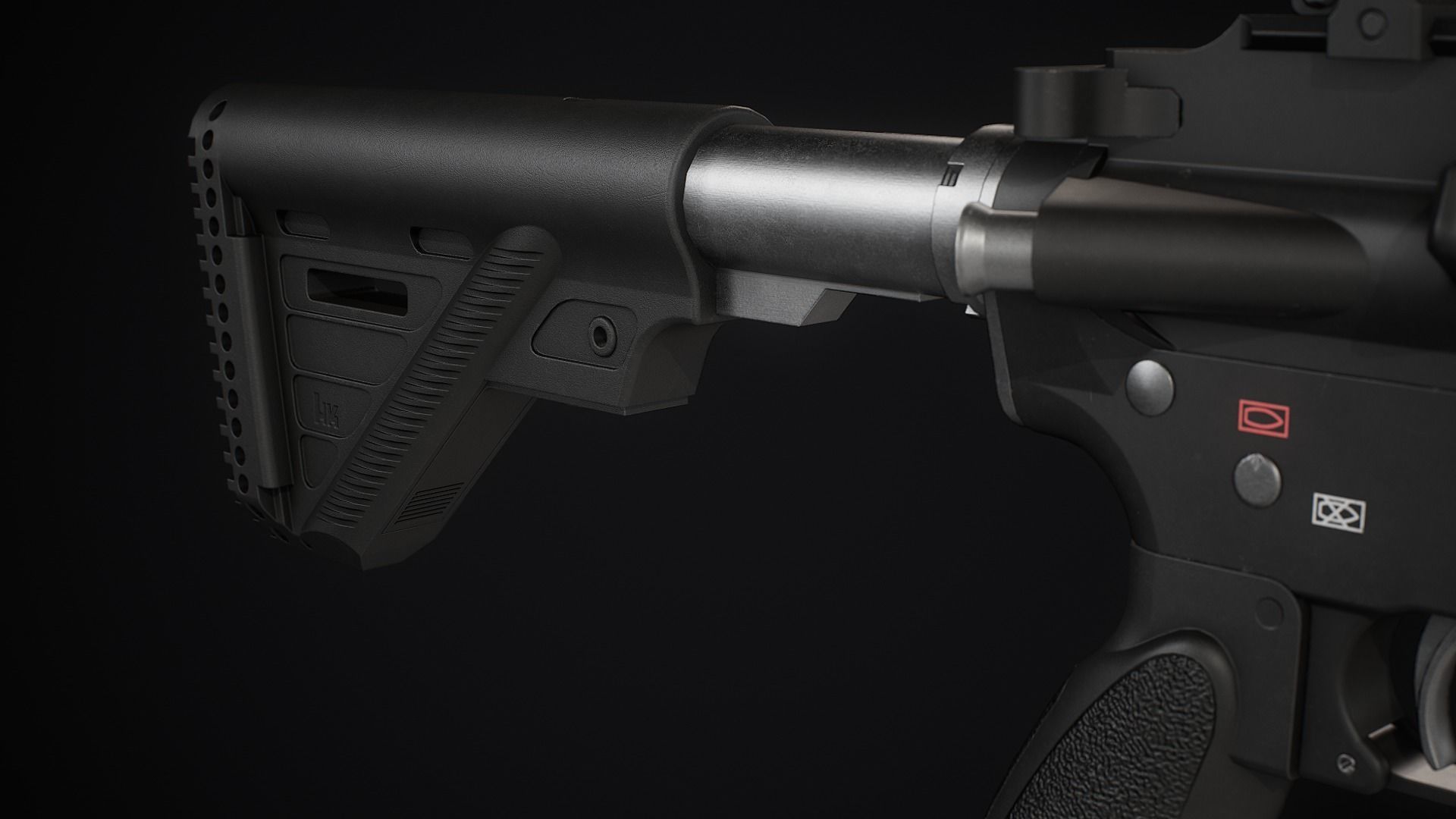 HK416 Modular Low-poly 3D model_9