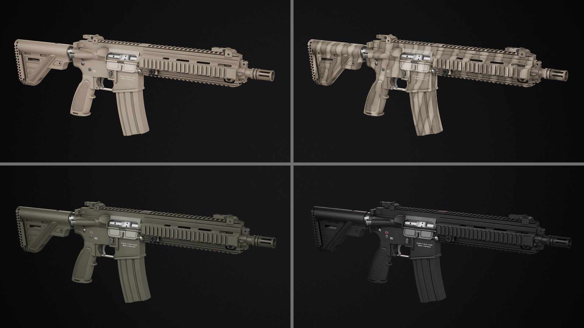HK416 Modular Low-poly 3D model_3