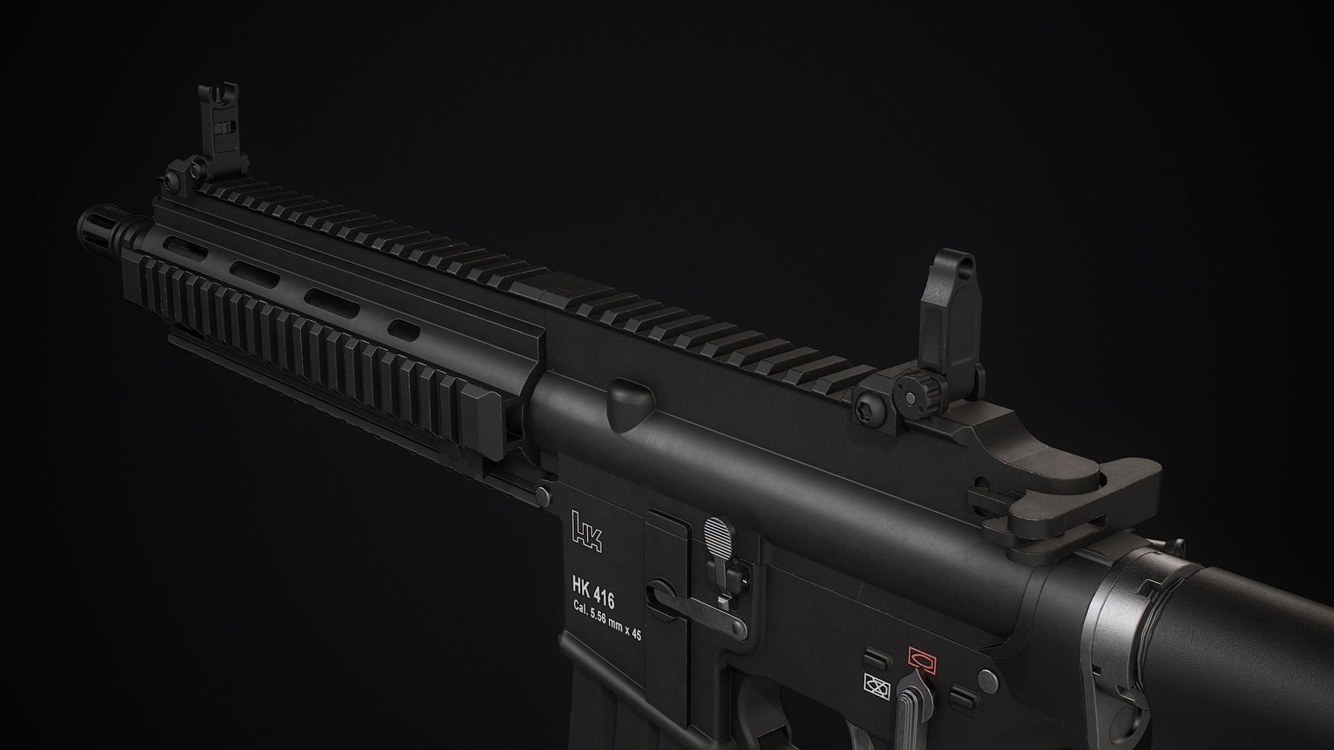 HK416 Modular Low-poly 3D model_5