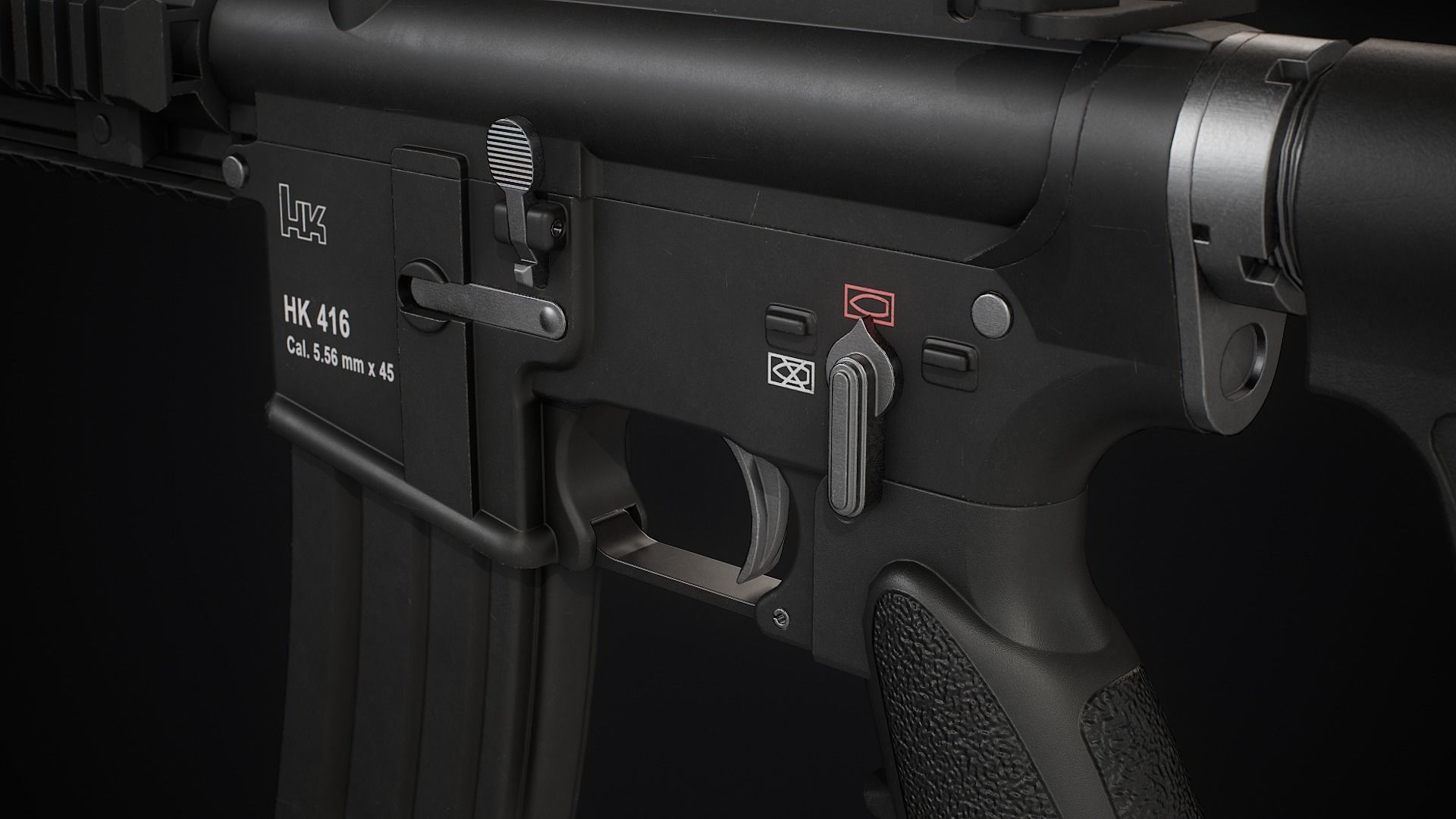 HK416 Modular Low-poly 3D model_6