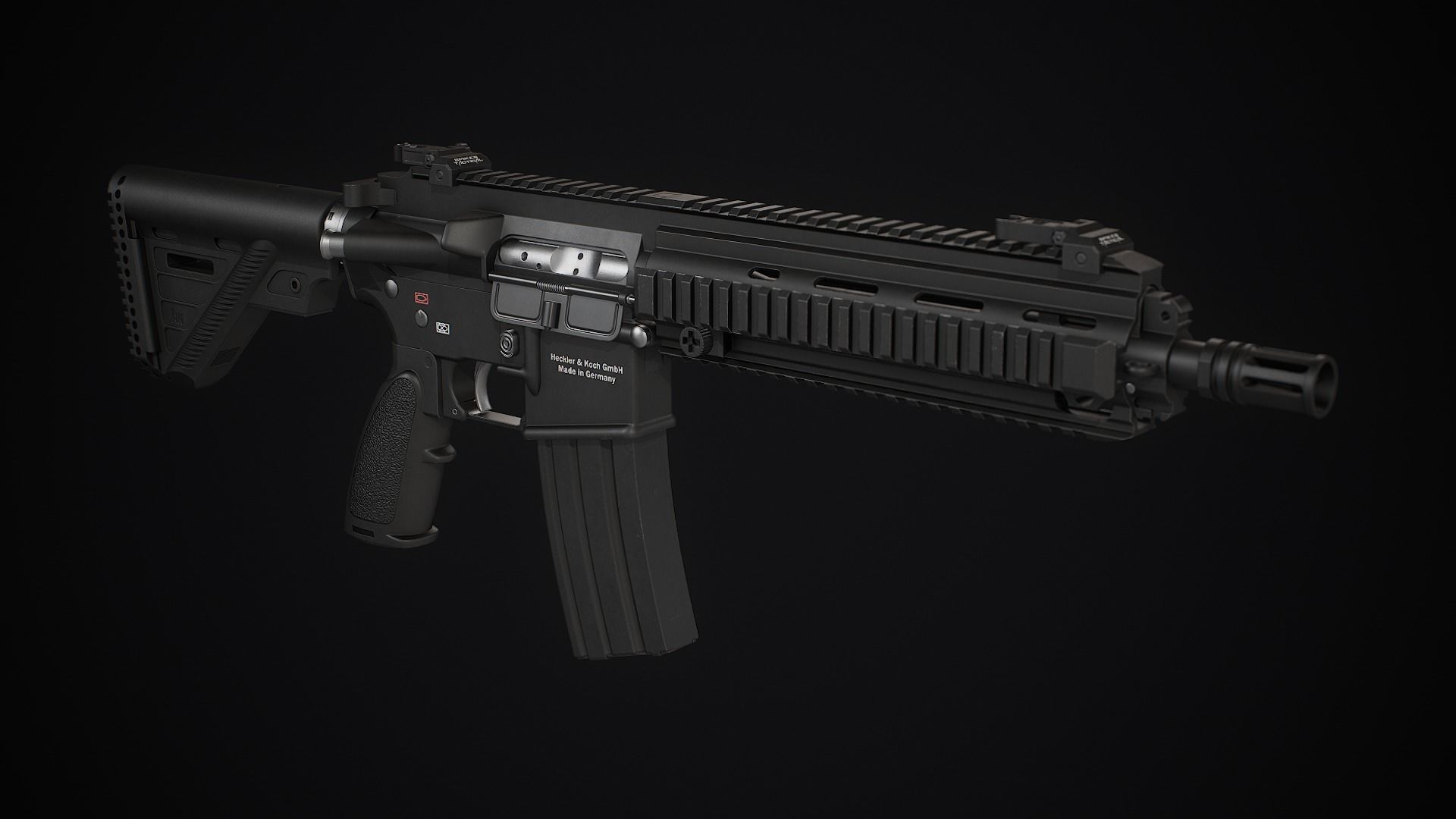 HK416 Modular Low-poly 3D model_11