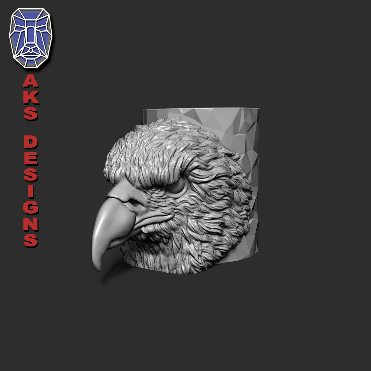 Eagle version 1 Flowerpot 3D print model_9