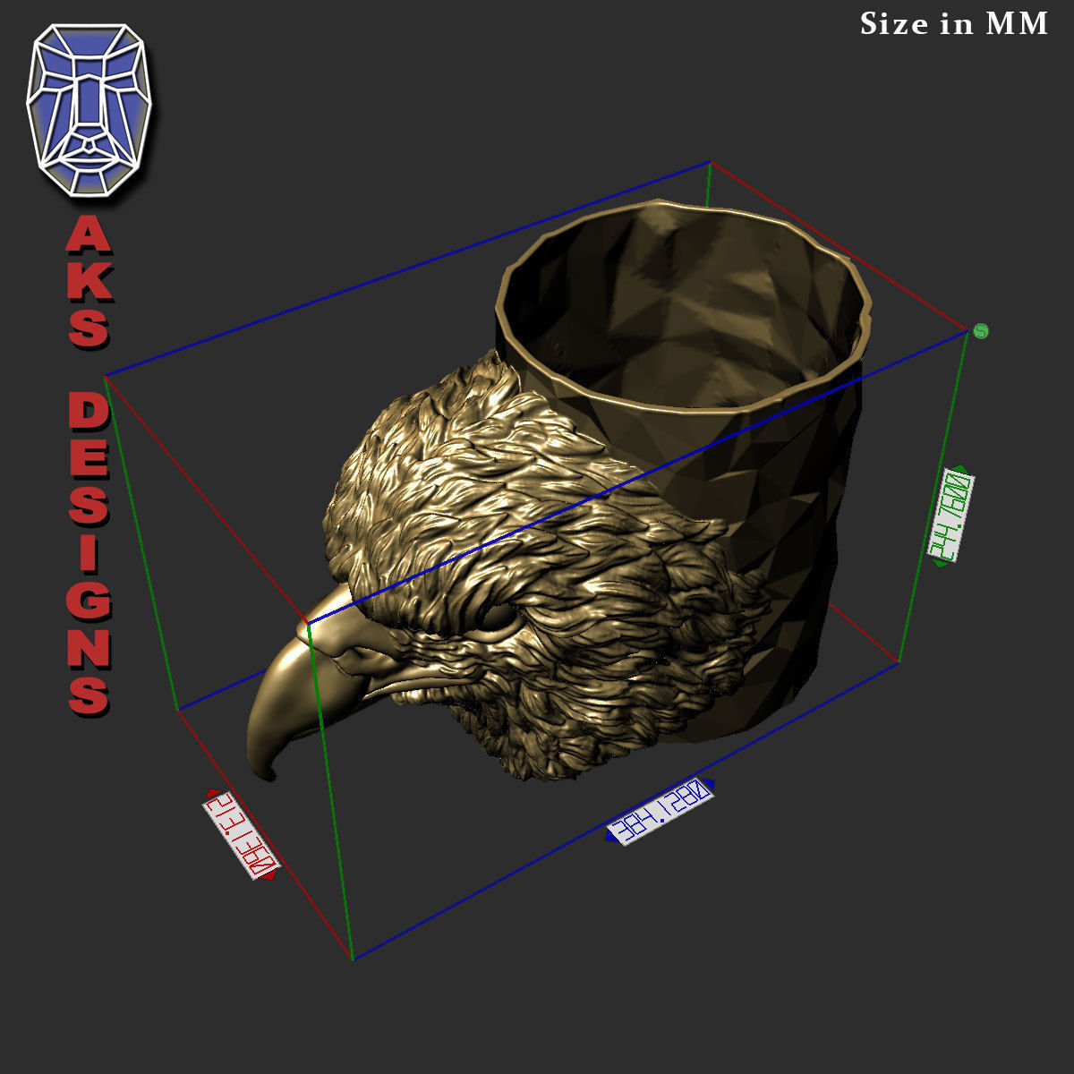 Eagle version 1 Flowerpot 3D print model_11