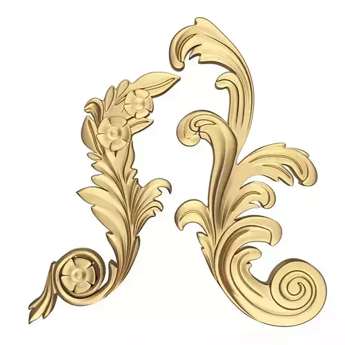Corner Carved Plaster Molding Decoration 06 Low-poly 3D model