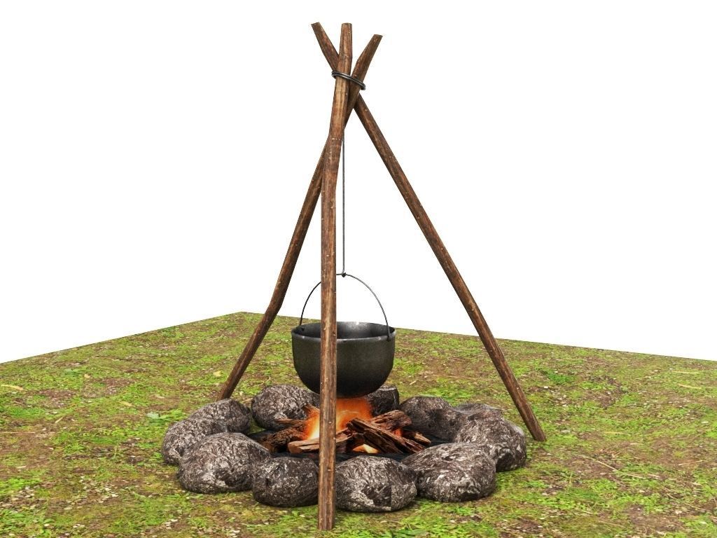 Bonfire Campfire 3D model_4