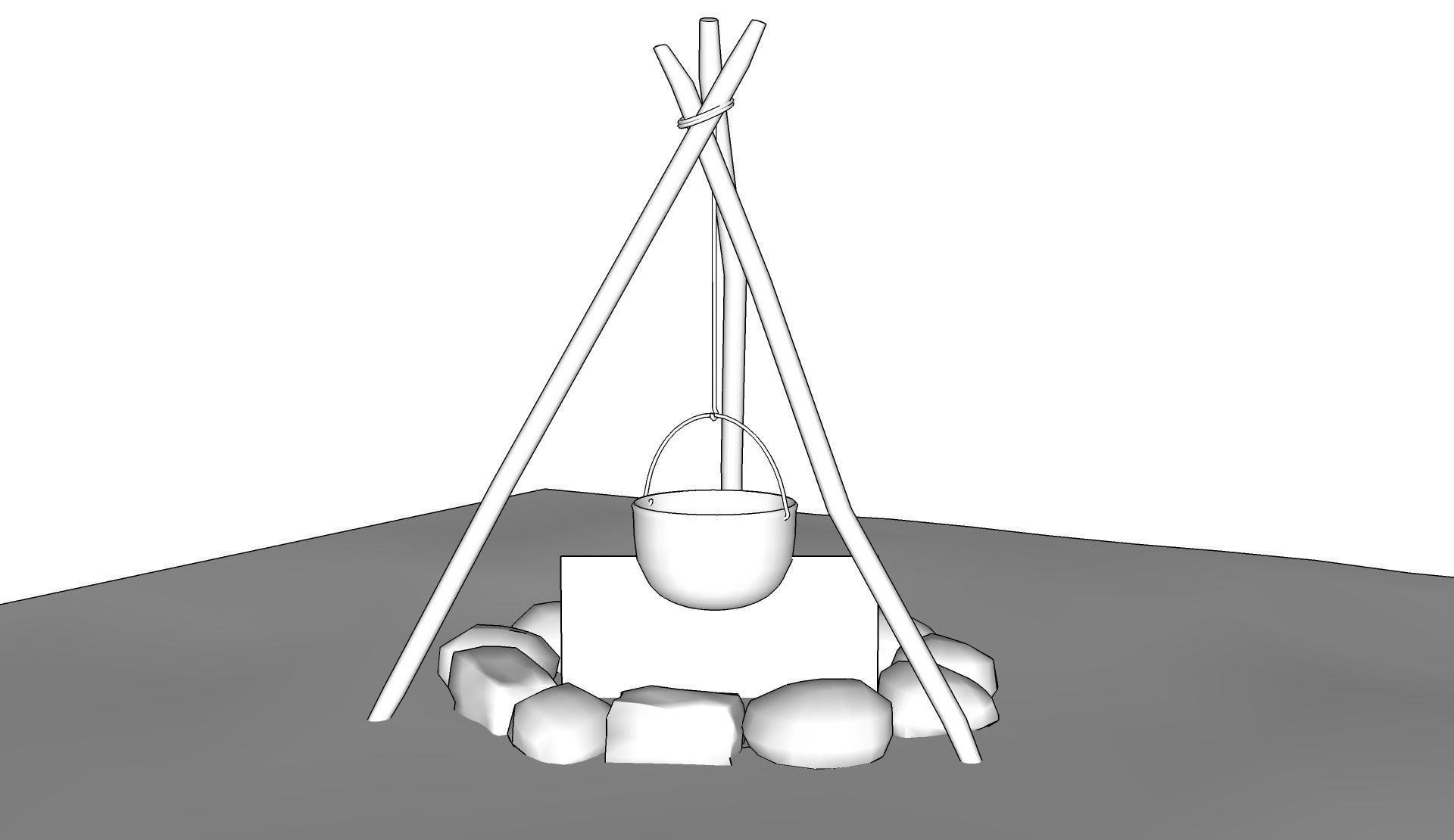 Bonfire Campfire 3D model_10