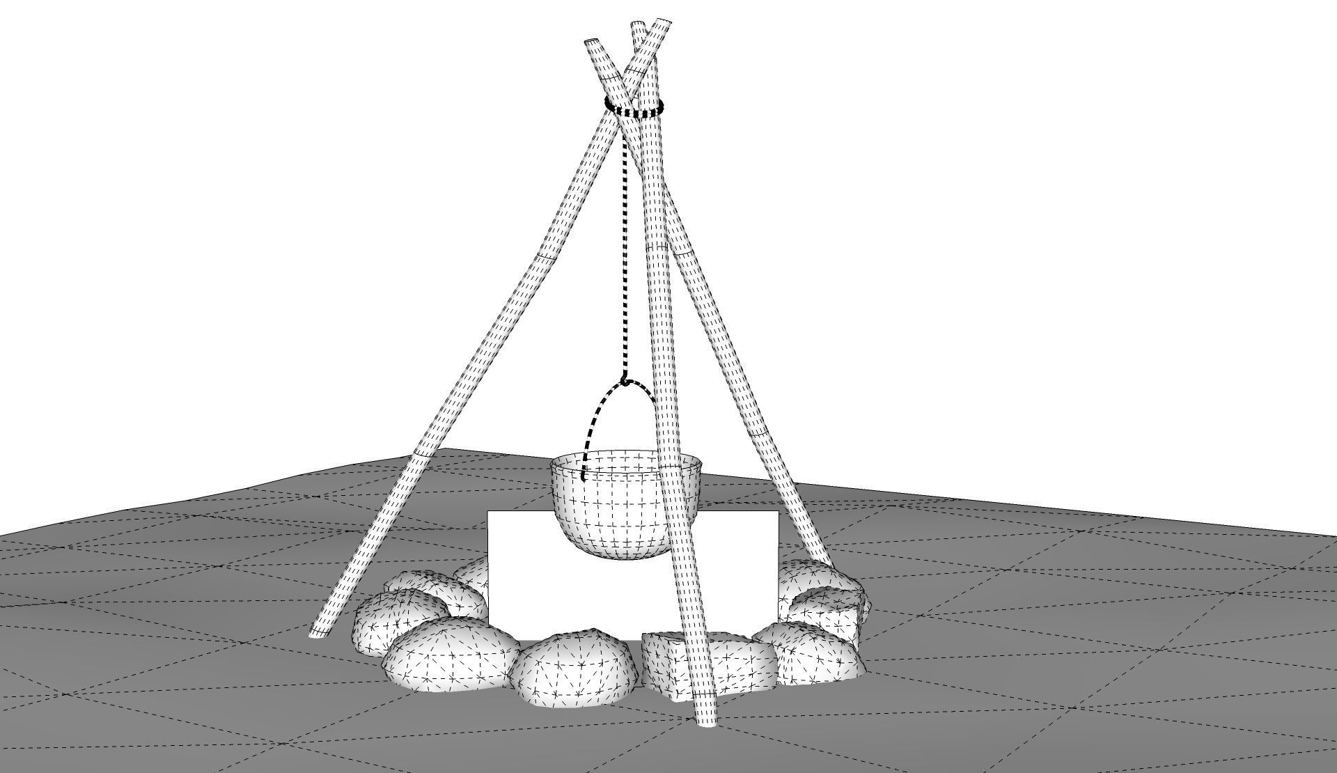 Bonfire Campfire 3D model_14