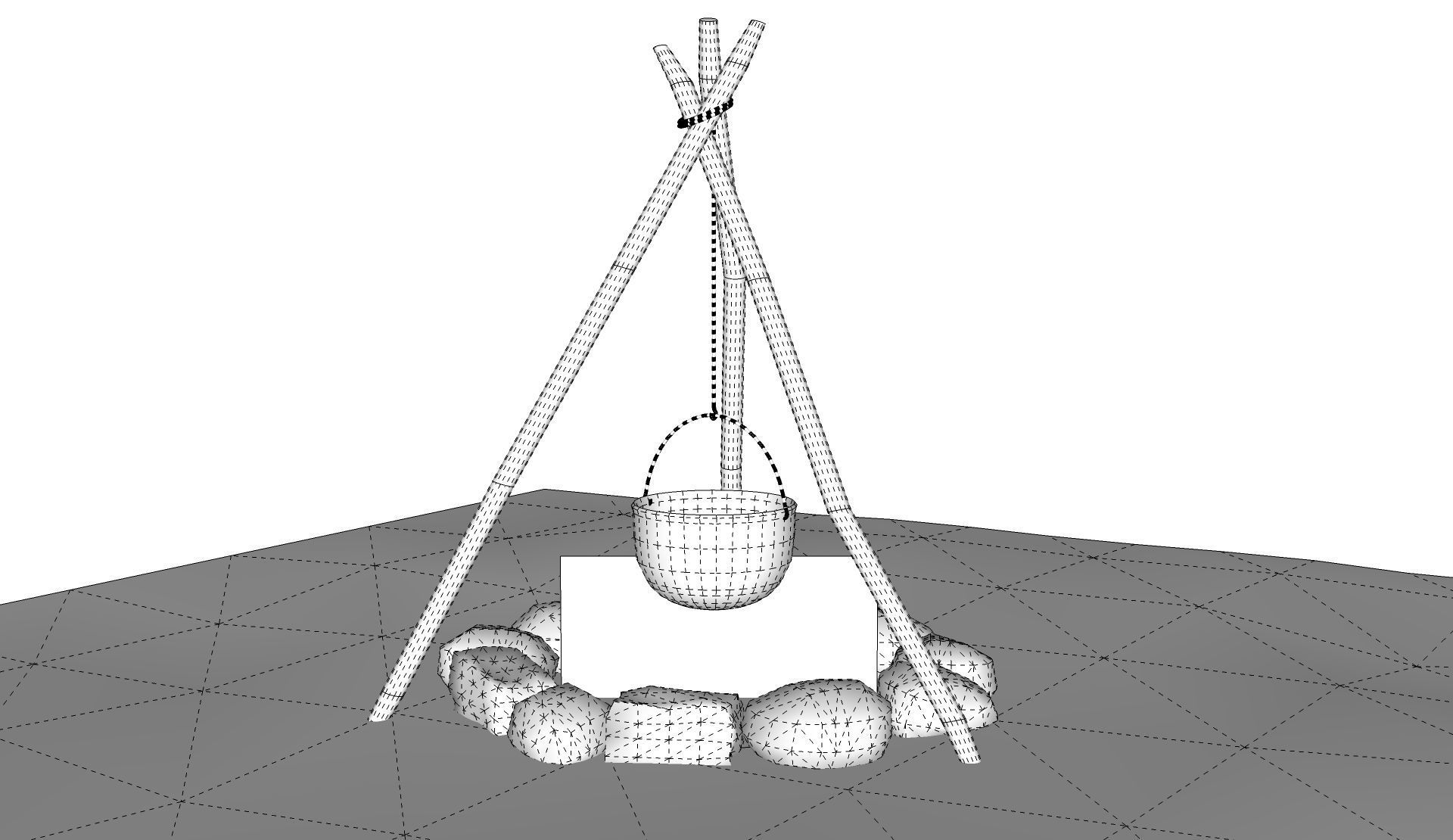 Bonfire Campfire 3D model_11