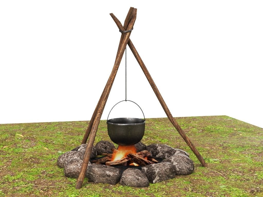 Bonfire Campfire 3D model_7
