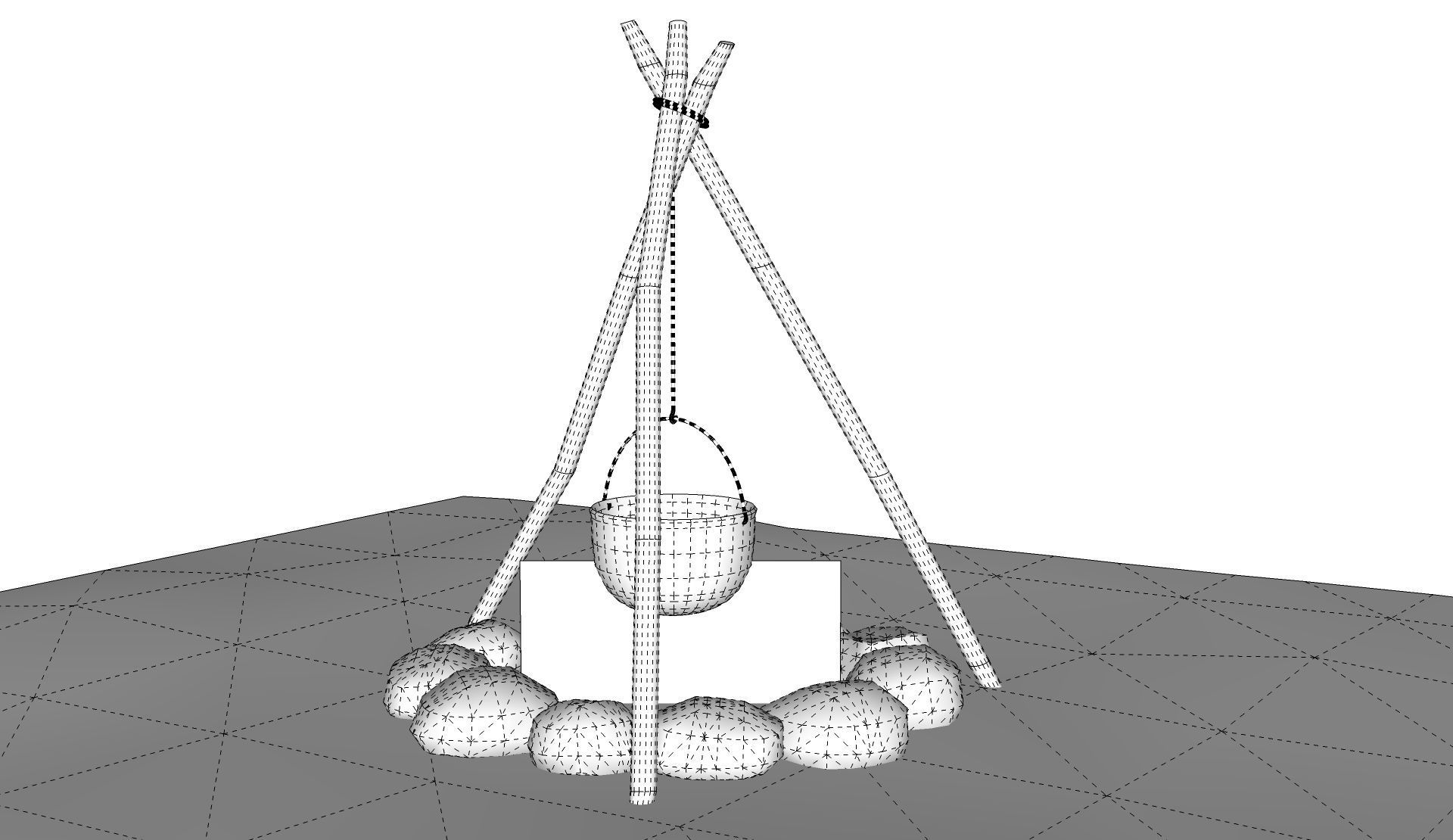 Bonfire Campfire 3D model_13