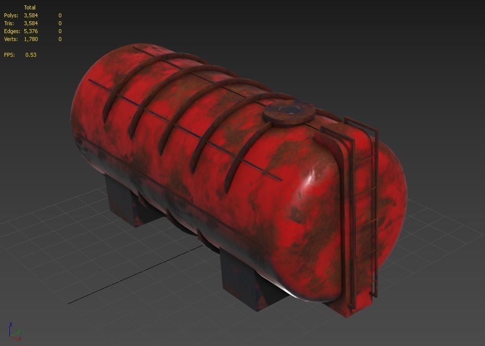 liquid tank M2 - Old Low-poly 3D model_16
