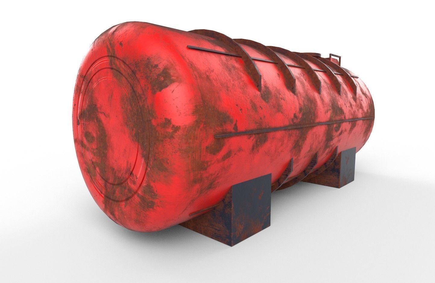 liquid tank M2 - Old Low-poly 3D model_7
