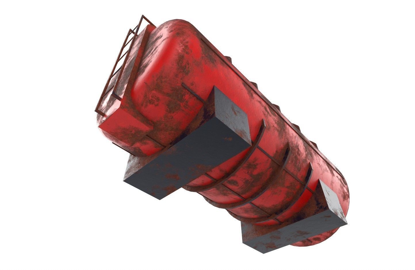 liquid tank M2 - Old Low-poly 3D model_12