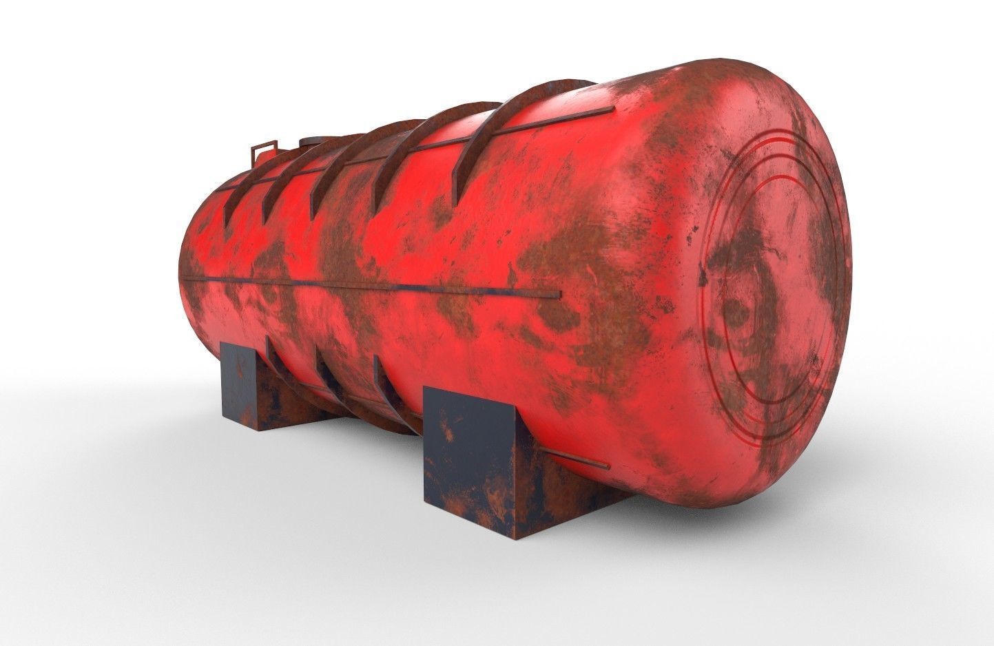 liquid tank M2 - Old Low-poly 3D model_5
