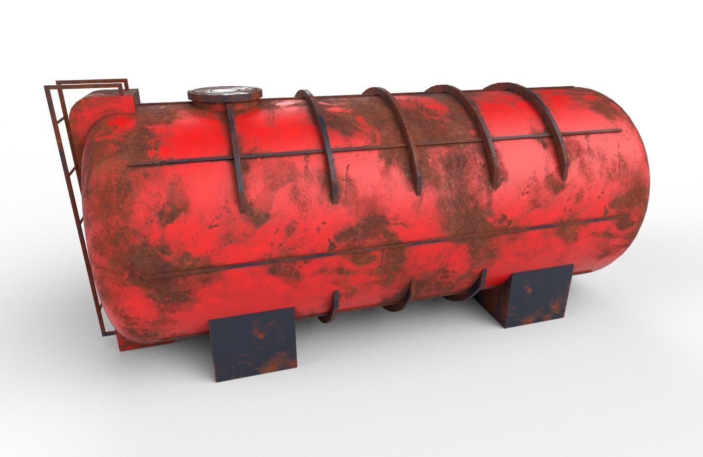 liquid tank M2 - Old Low-poly 3D model_2