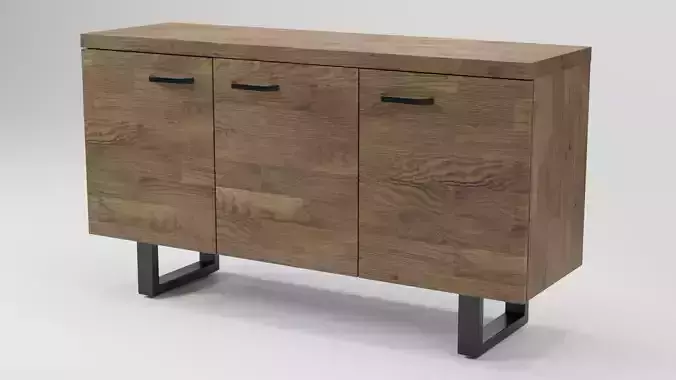 TIMBER 3 Door Sideboard Dark Wood