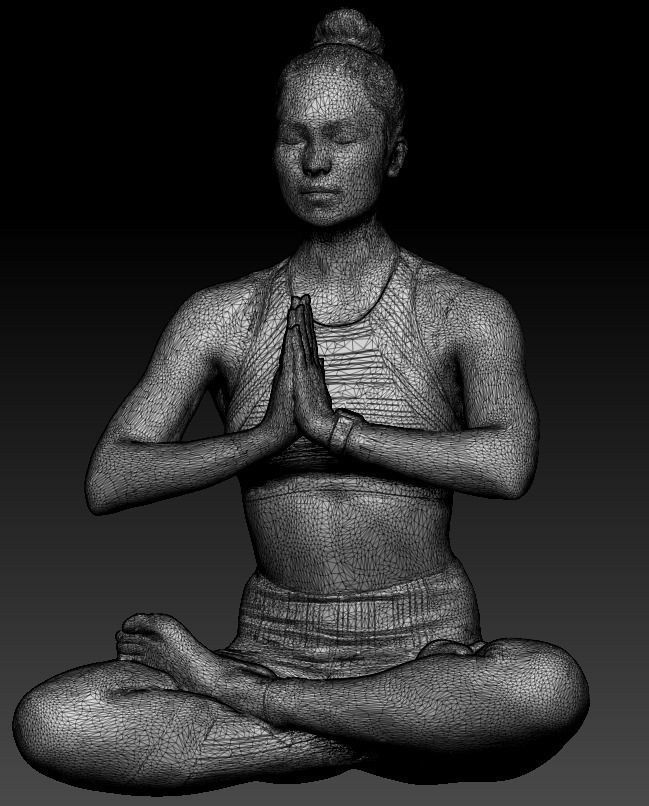 Woman in yoga pose 327 Low-poly 3D model_5