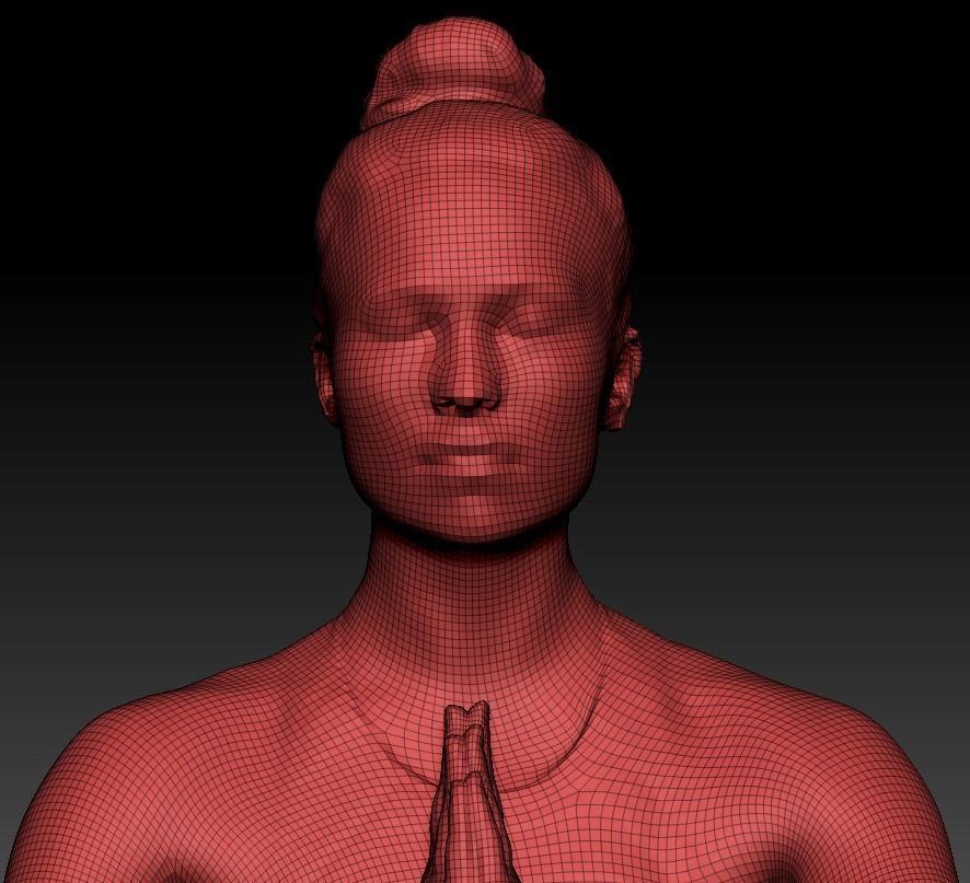 Woman in yoga pose 327 Low-poly 3D model_8